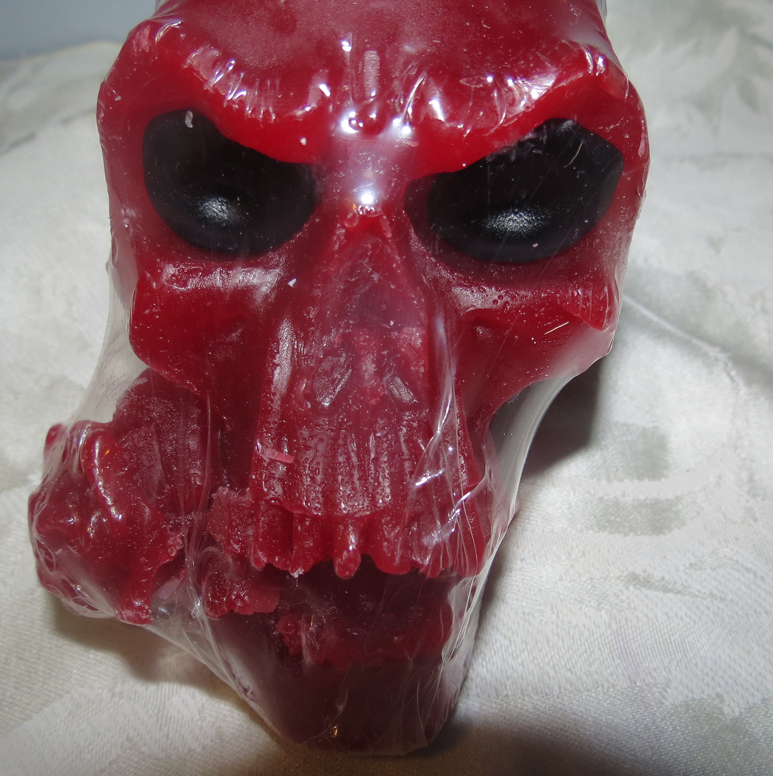 Skull Candle with Rose Red Voodoo Love Scent - Gothic Home Decor, Romantic Gift for Halloween, Valentine's Day & Spiritual Rituals