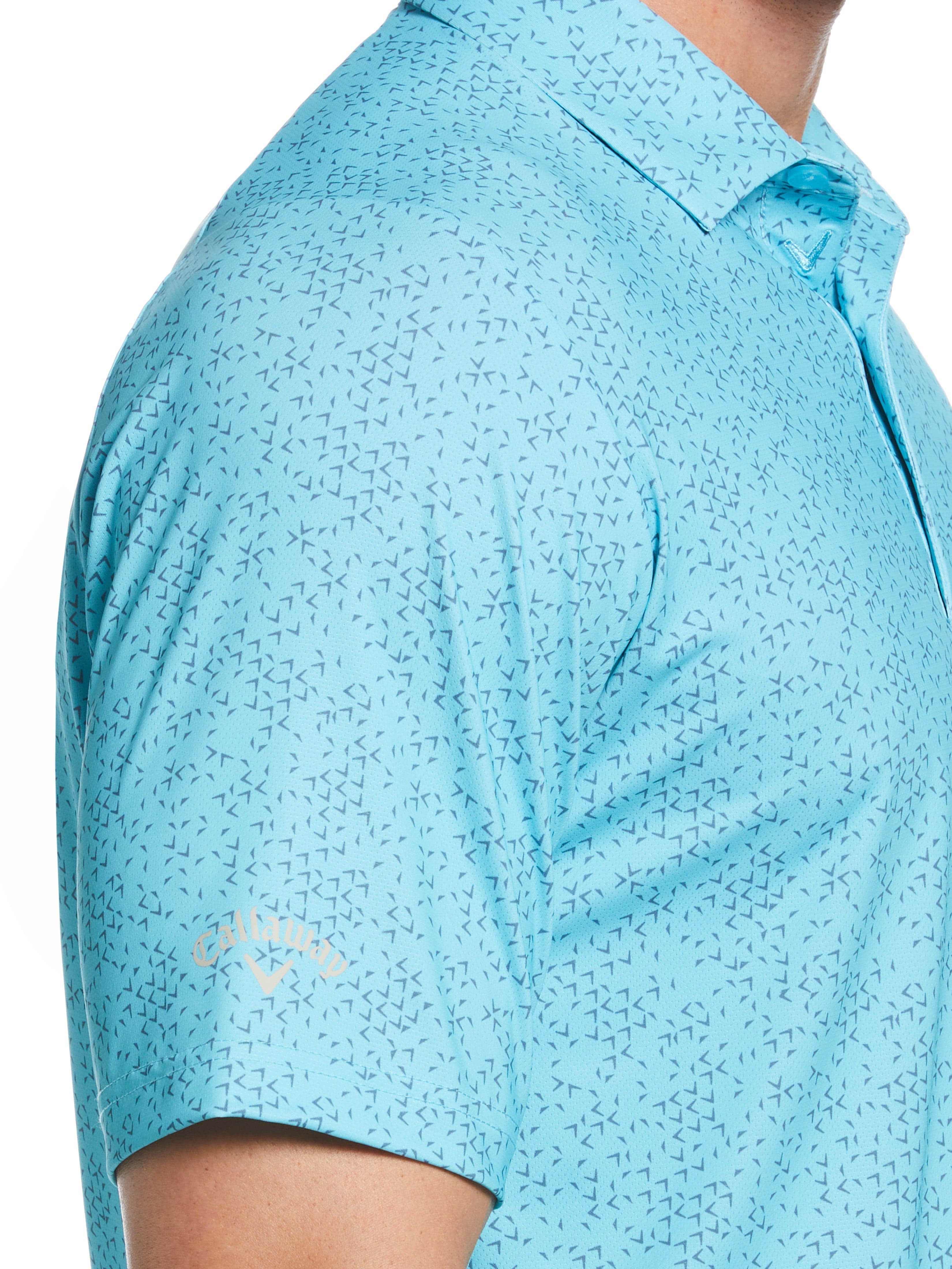 Men's Chevron Print Golf Polo Shirt - Breathable & Moisture-Wicking Performance Wear for Golf, Casual & Business Casual Outfits