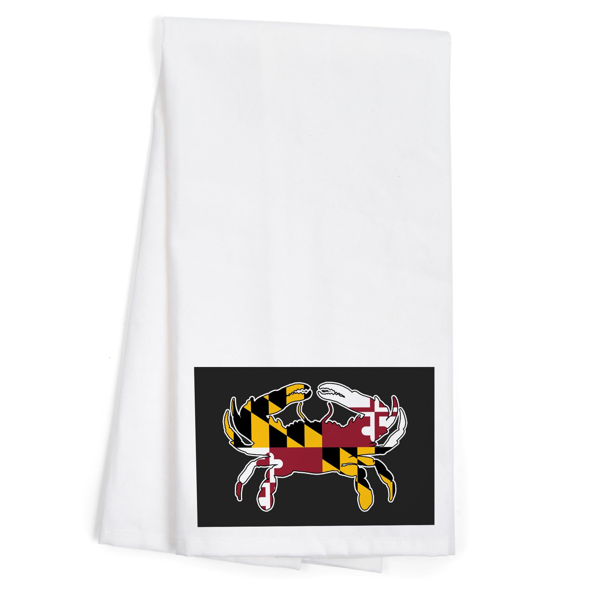 Maryland Crab Shaped Flag Tea Towel - 100% Cotton Decorative Hand Towel for Kitchen & Home - Perfect for Cooking, Decor, and Gifts