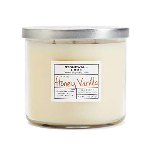 Honey Vanilla Scented Medium Bowl Candle by Stonewall Home - Perfect for Relaxation, Aromatherapy & Home Decor