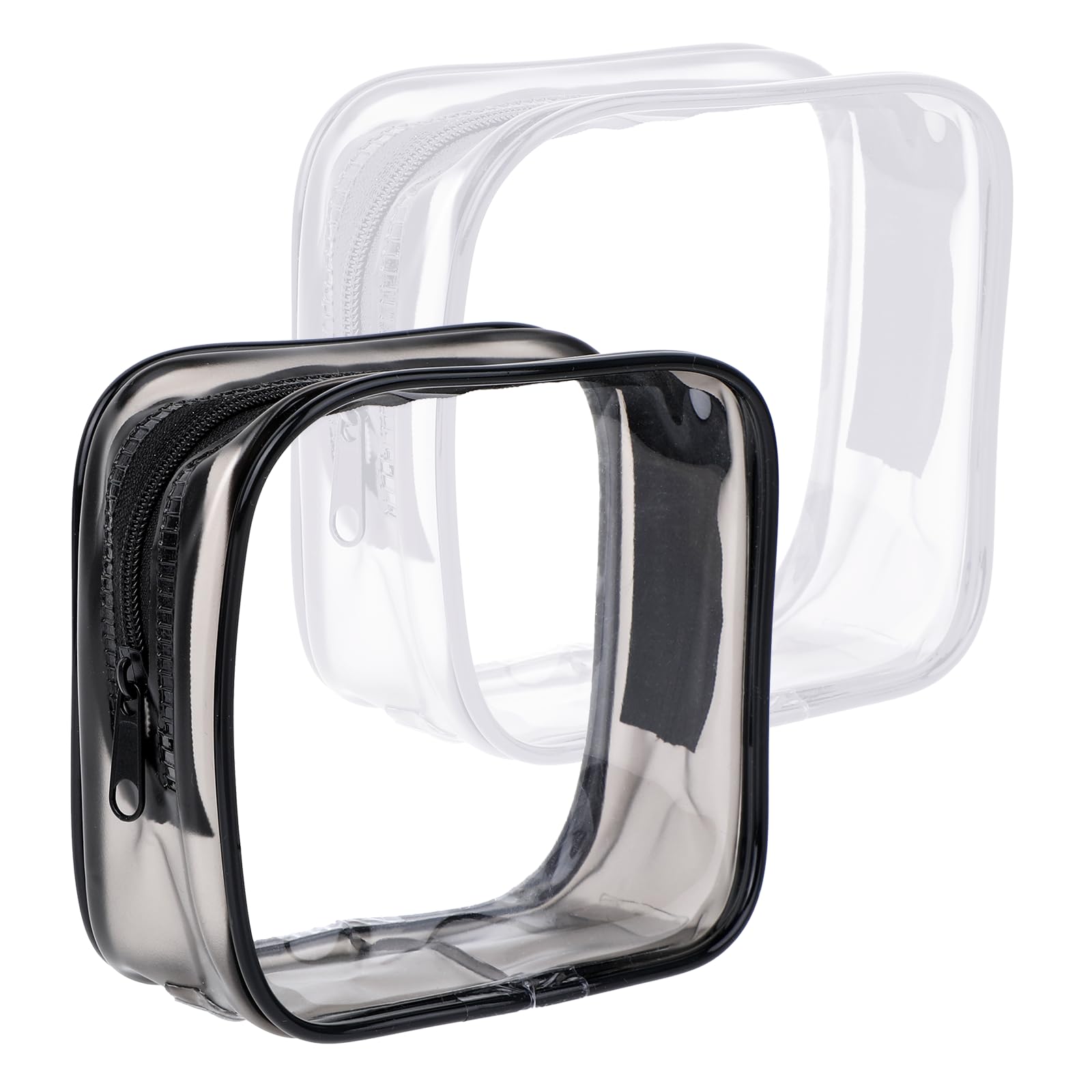 2-Pack Clear Small Makeup Bags with Zipper - Mini Plastic Cosmetic Pouch for Travel, Pencase & Organization - Perfect for Toiletry, Jewelry & School Supplies Storage