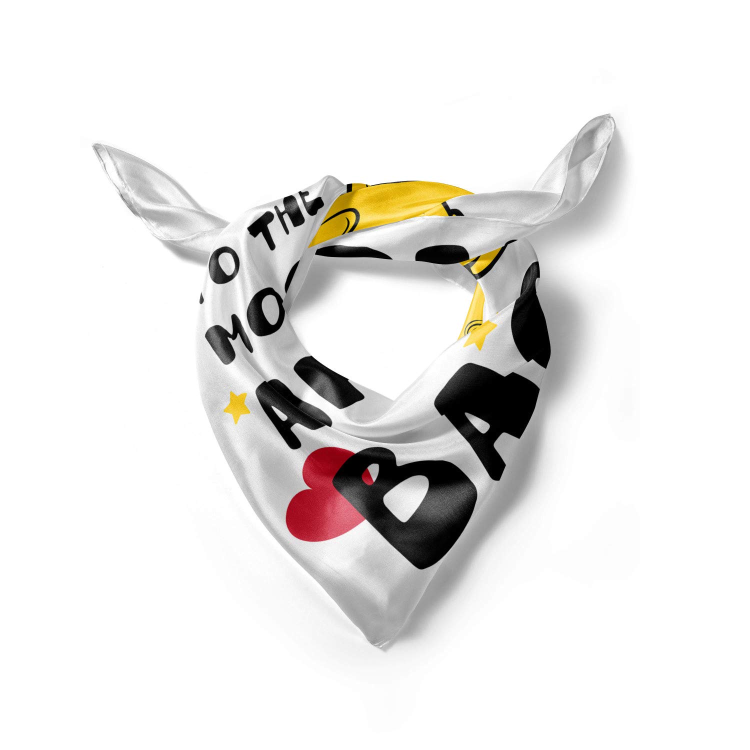Ambesonne I Love You Head Scarf - Romantic Moon Print Hair Wrap for Women | Perfect for Beach, Yoga, Travel & Everyday Fashion Accessory