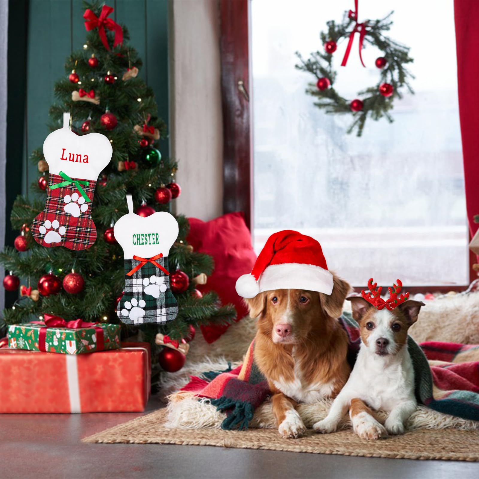 Custom Embroidered Pet Christmas Stockings - Personalized 18