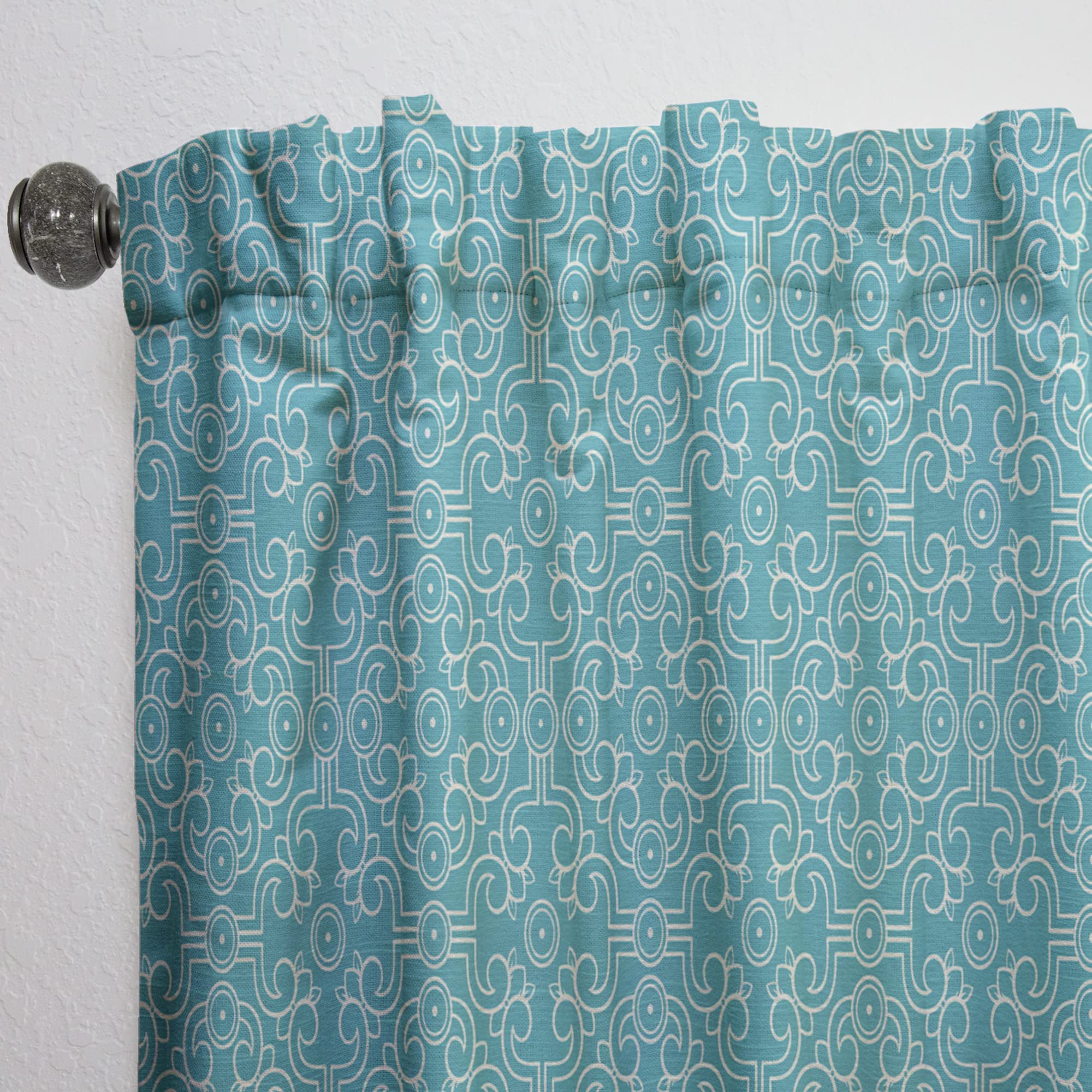 Retro Abstract Pattern Thermal Insulated Curtains - Single Panel 52x63 - Blackout Drapes for Bedroom & Living Room - Perfect for Home Decor & Light Control