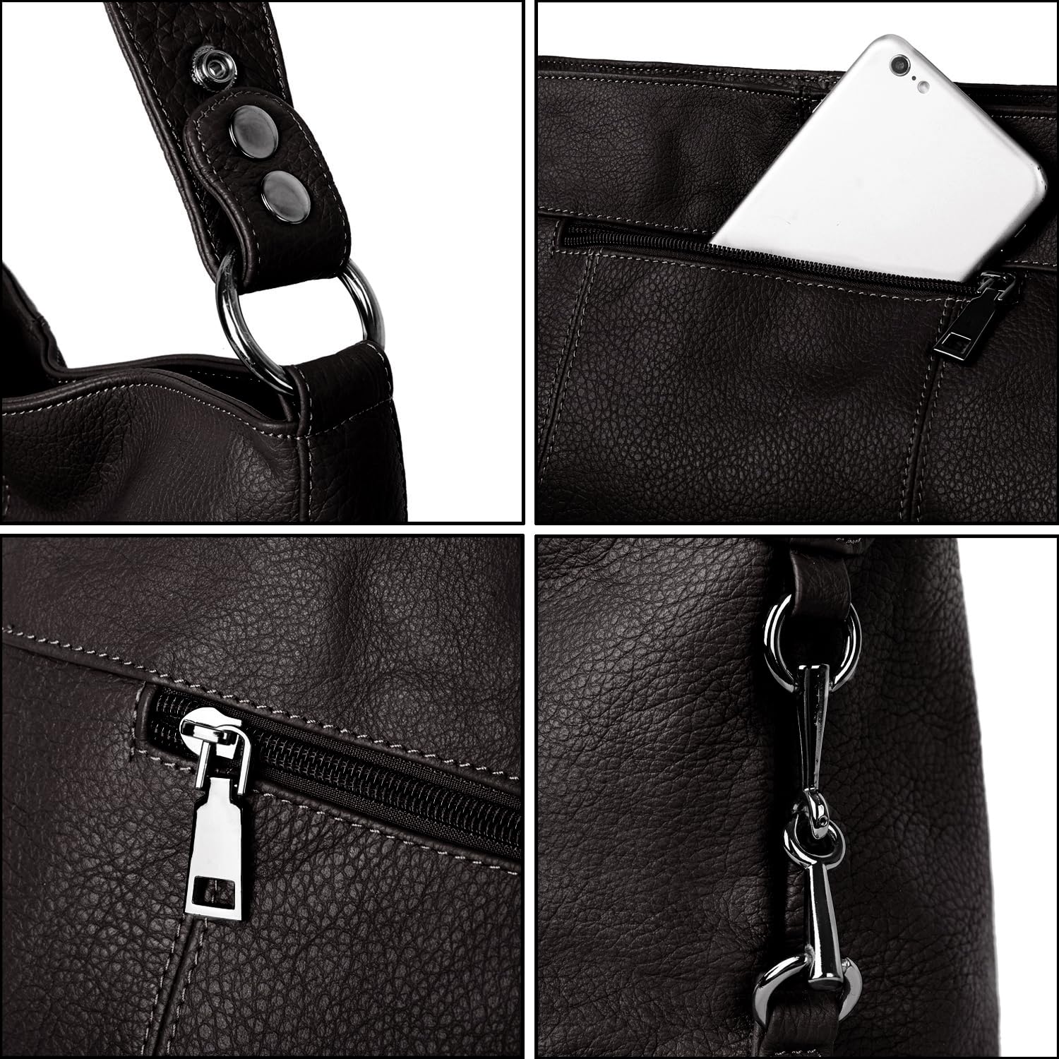Genuine Leather Shoulder Bag for Women - Stylish Hobo Crossbody Purse (Office & Travel)