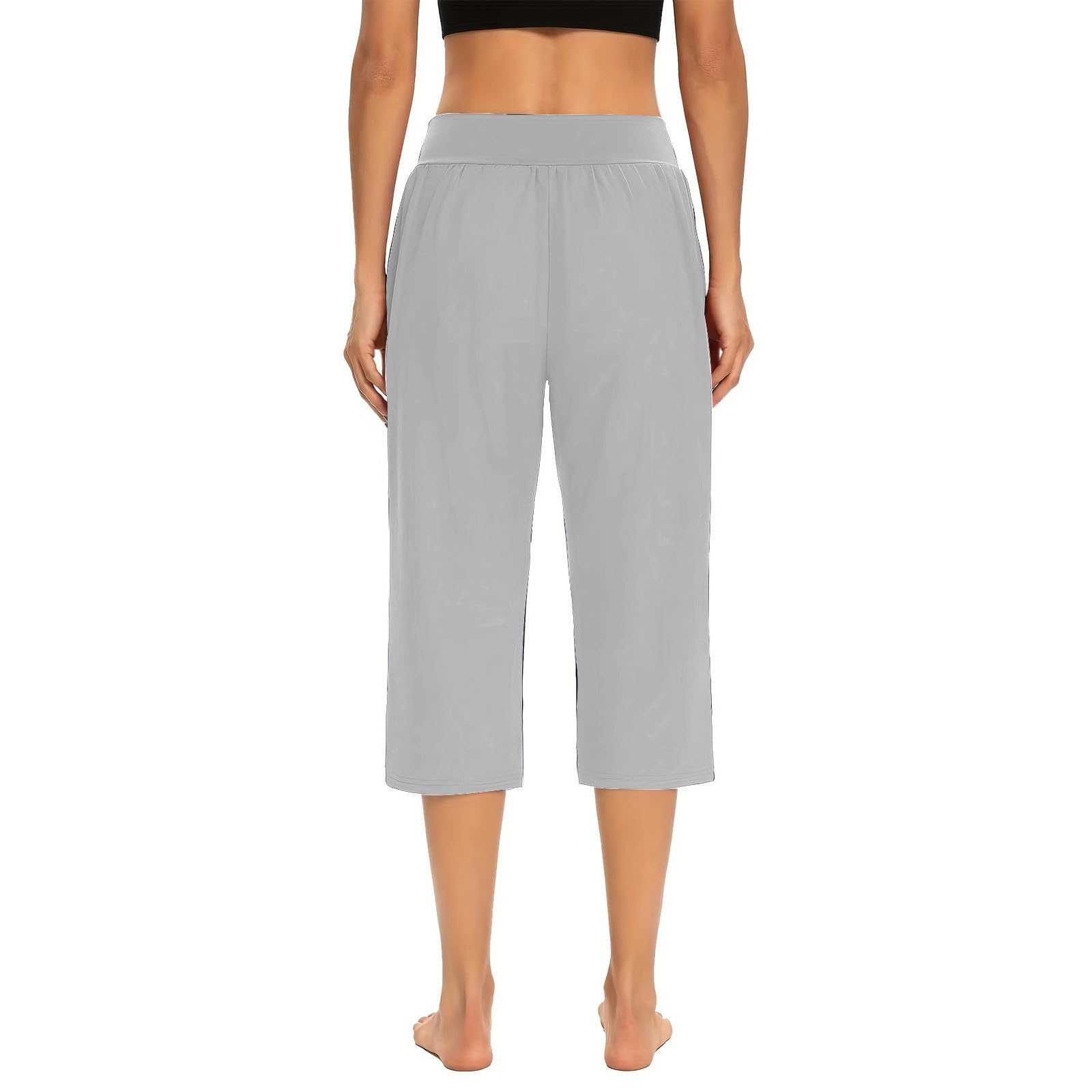 Women's High Waisted Capri Leggings with Pockets - Summer Yoga Pants for Workout, Casual Wear & Plus Size Activewear | Perfect for Gym, Running, Lounge & Travel