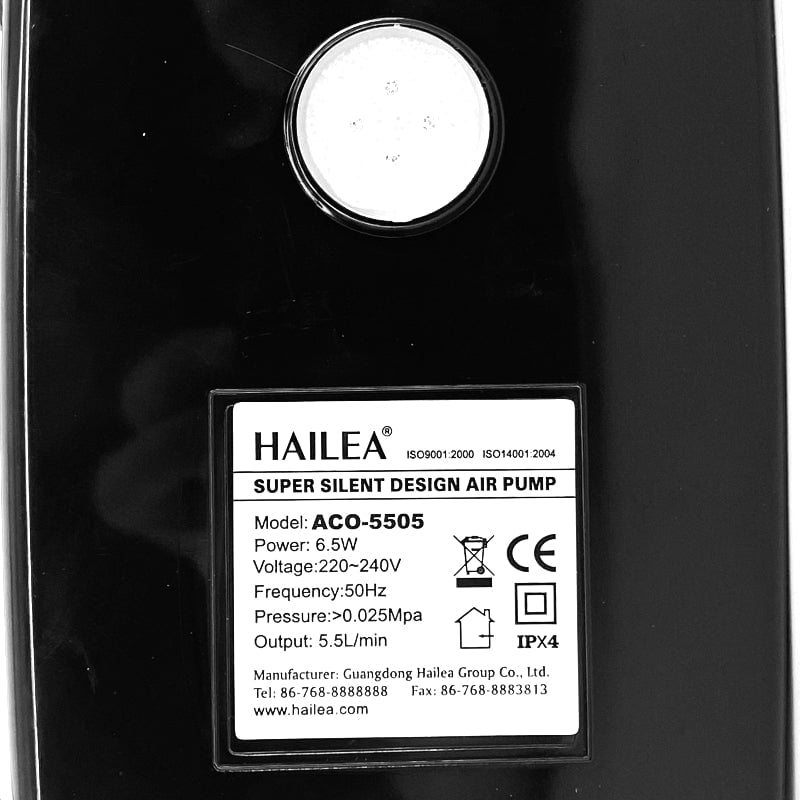HAILEA Silent Air Pump ACO 5500 Series - Ultra Quiet Aquarium Air Pump with Single/Double Outlet for Fish Tank, Pond & Hydroponics System