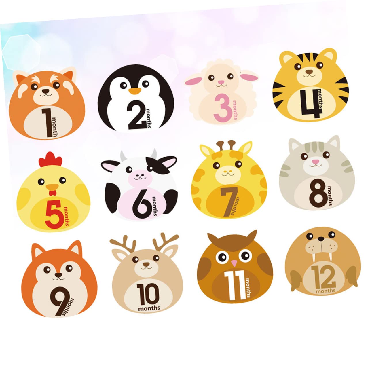 **iFundom 36 Sheets Monthly Baby Girl Stickers - Newborn Milestone Decals for Scrapbooking, Photo Albums, and Nursery Decor**