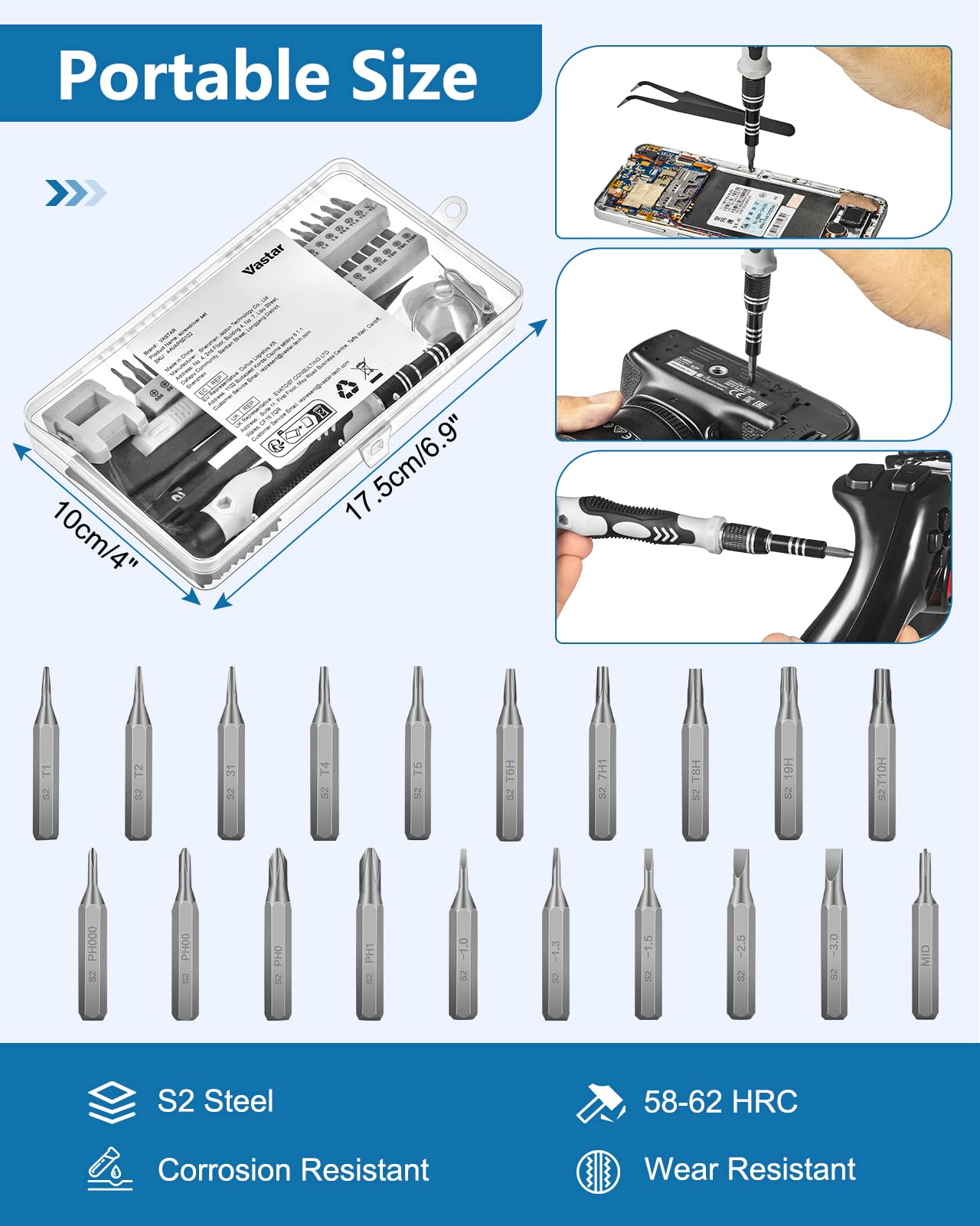 Vastar 42-in-1 Precision Screwdriver Set - Professional Electronics Repair Tool Kit with T5 T6 T7 T8 T9, Triwing Y00, Star P5 Bits - Perfect for Computer, Phone, PS5, Nintendo Switch, Xbox, Laptop, Tablet, Controller & Watch Repair | Ideal for DIY Tech Repairs, Home Maintenance & Gadget Fixing