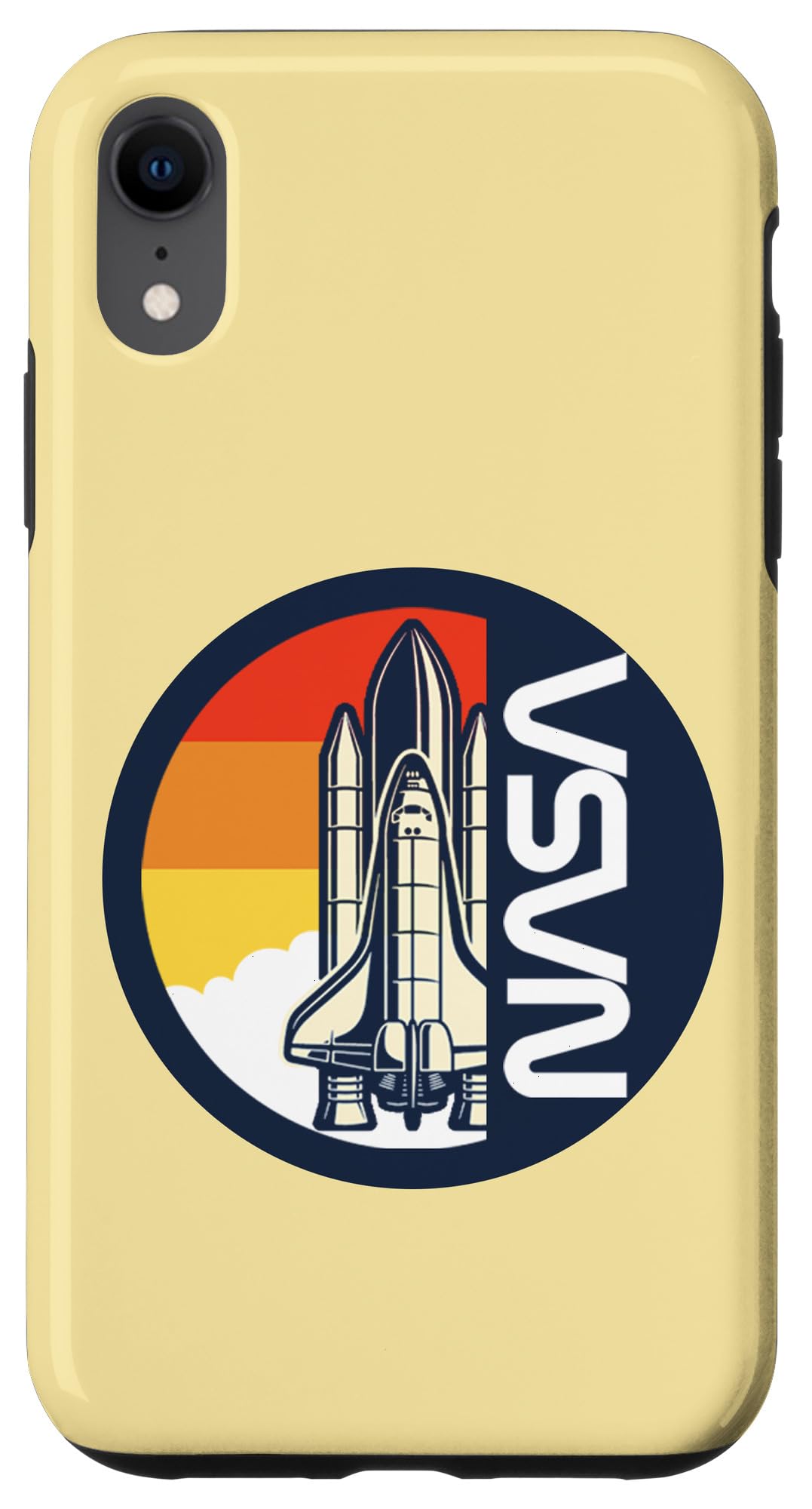 NASA Retro Sunset Rocket Logo iPhone XR Case - Durable Protective Cover for Everyday Use, Travel & Space Enthusiasts