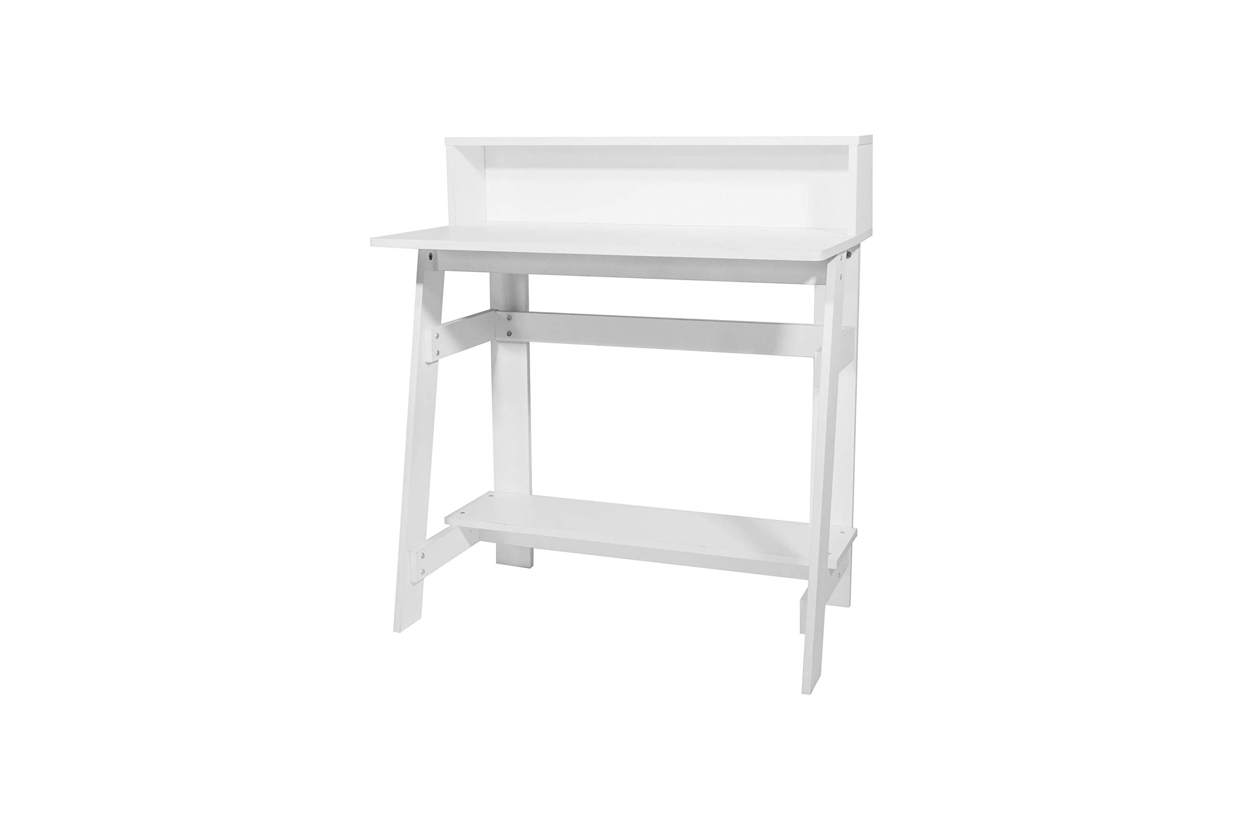 OneSpace Lennox Hutch Computer Desk - Compact White Writing Desk for Home Office, Small Workspace Solution - Perfect for Remote Work, Study & Small Spaces