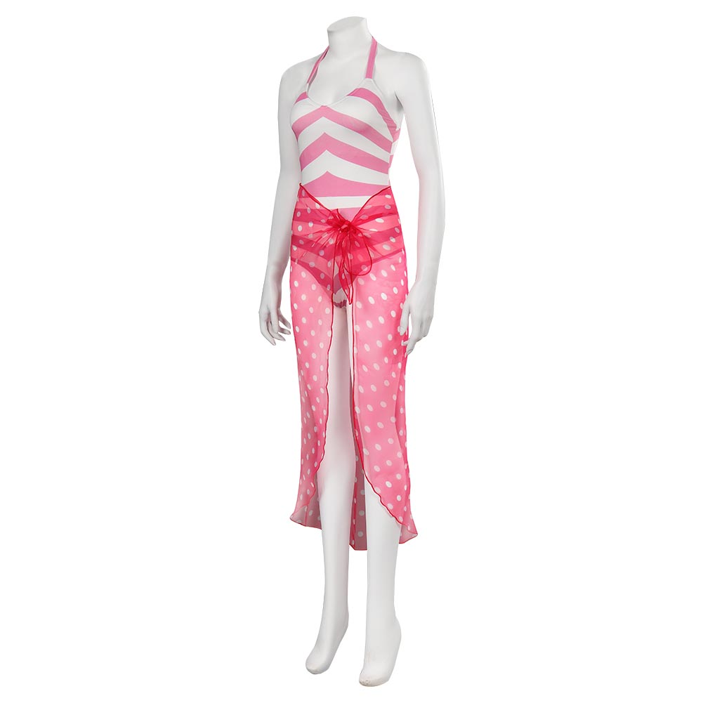 Barbie Margot Robbie Cosplay Swimsuit & Skirt Set - Women's Summer Swimwear Jumpsuit Costume for Halloween, Carnival & Pool Parties | Perfect for Cosplay Events & Beach Vacations