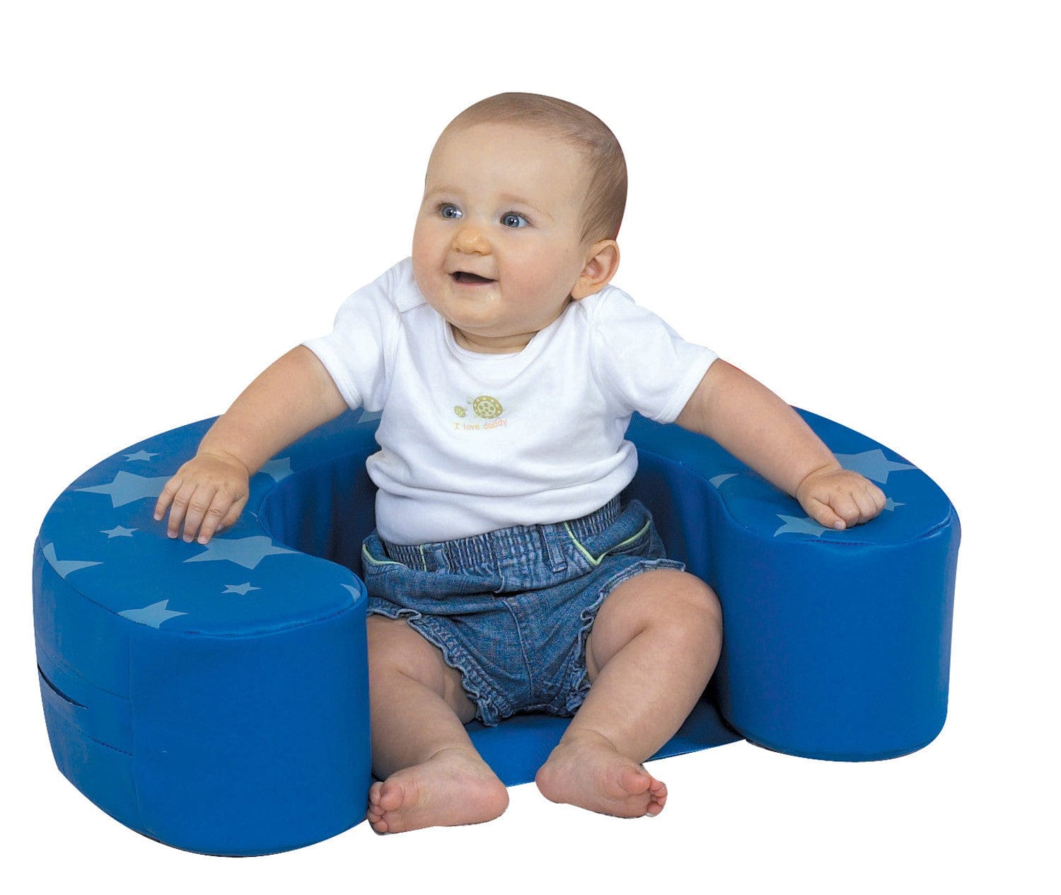 Blue Stars Sit Me Up Baby Floor Seat - Supportive & Portable Infant Sitting Chair for Learning & Play - Perfect for Home, Travel & Playtime