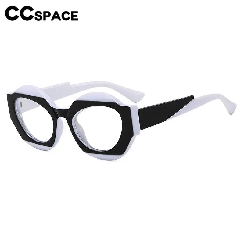 CCspace Unisex Full Rim Oval Resin Eyeglasses Frame 56864 - Lightweight & Durable for Reading, Work, and Everyday Fashion