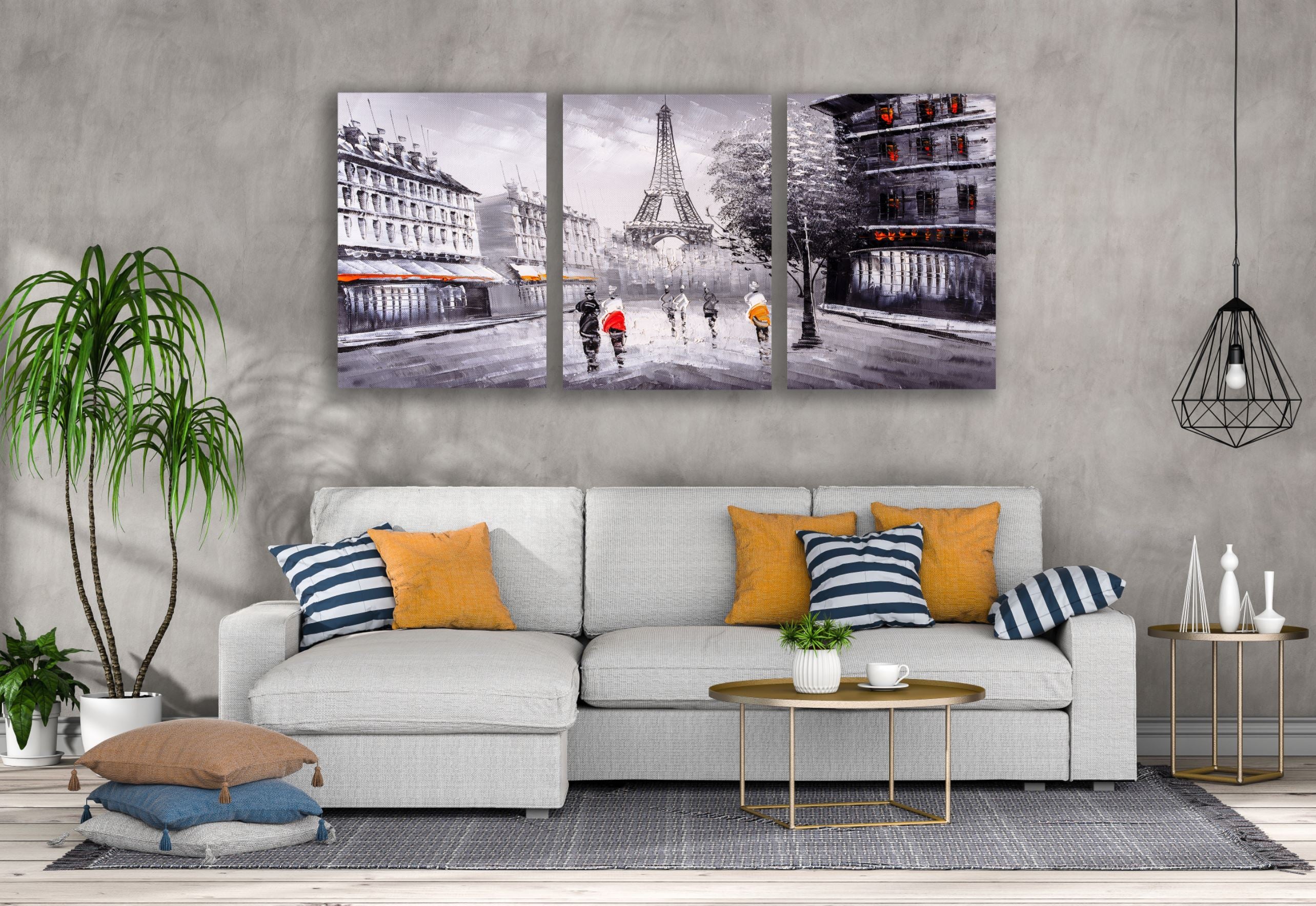 3-Piece Eiffel Tower Watercolor Painting Set - High Quality Canvas Wall Art Print | 100% Australian Made | Ready to Hang | Perfect for Living Room, Bedroom & Office Decor