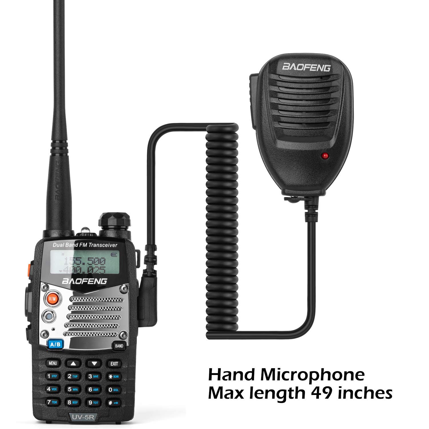 BaoFeng UV-5RM Dual Band UHF VHF Ham Radio Walkie Talkie - 2-Way Handheld Transceiver with 3800mAh Battery, Earpiece & Programming Cable (1 Pack) - Perfect for Outdoor Adventures, Emergency Communication & Security Teams