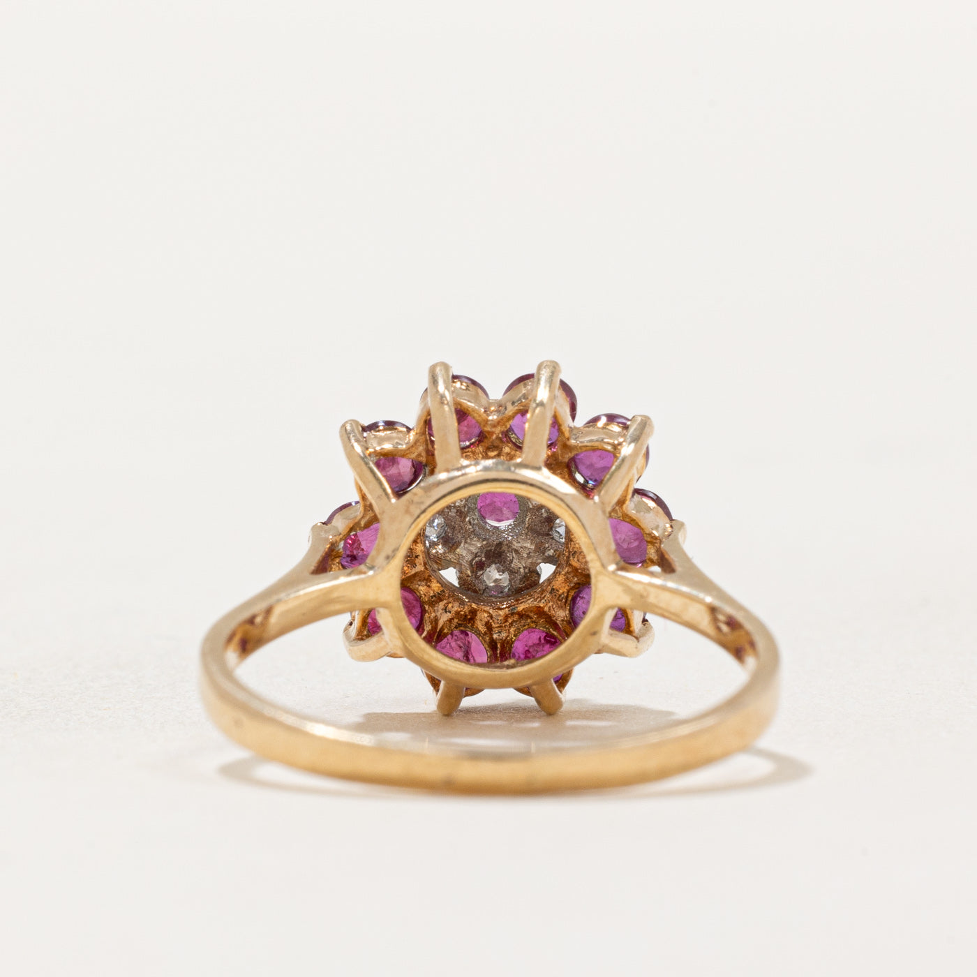 10K Ruby and Diamond Cocktail Ring - 0.50CTW Ruby with 0.02CTW Diamonds - Size 6.5 - Elegant Evening Wear & Special Occasion Jewelry Gift for Women
