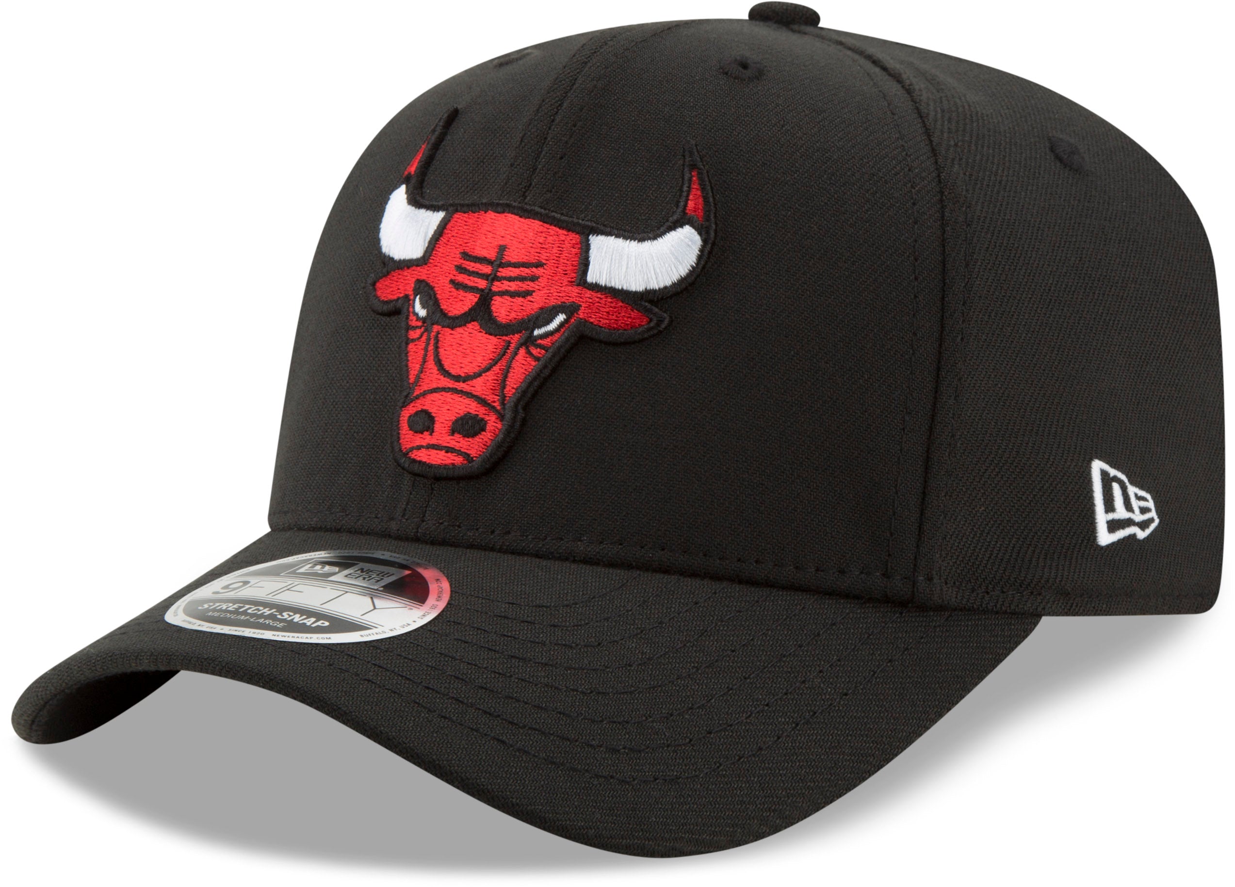 Chicago Bulls New Era 9Fifty Black Stretch Snapback Hat - Official NBA Basketball Cap for Men & Women - Perfect for Games, Streetwear & Sports Fan Fashion