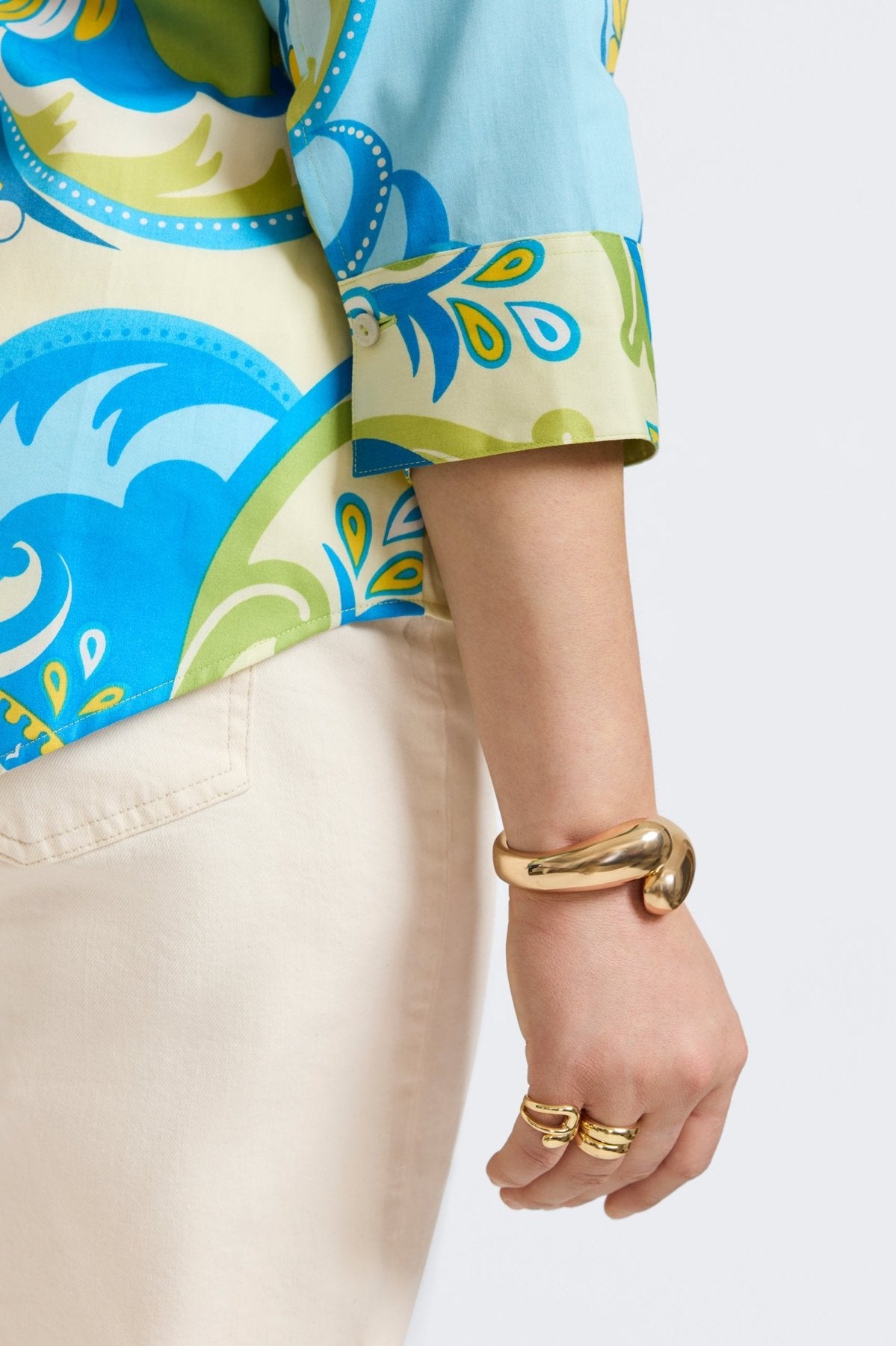 Margie Plus Tropical Jacobean 3/4 Sleeve Blouse for Women | Floral Print Casual Shirt | Perfect for Beach Vacation & Summer Outfits
