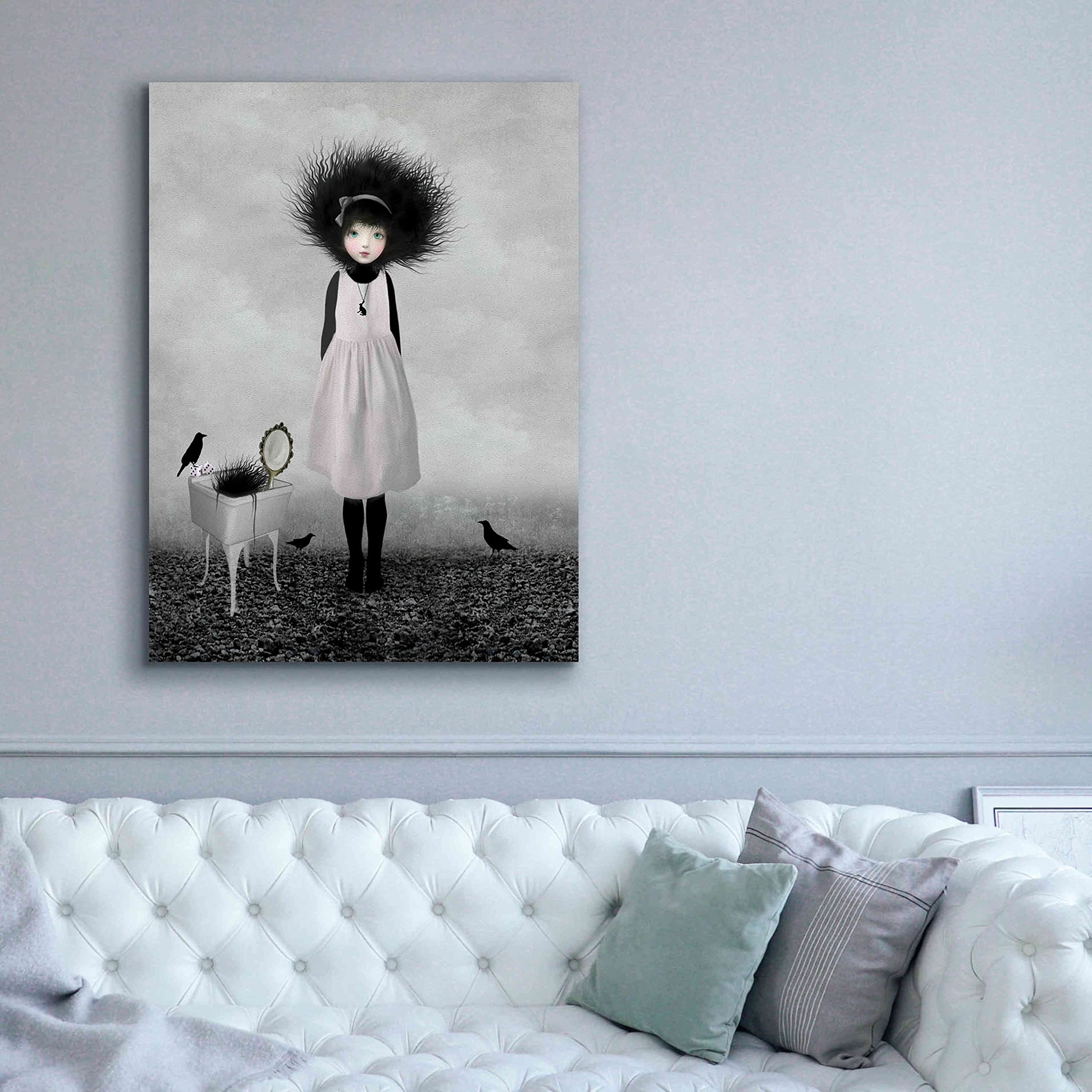 Art & Ghosts Dulcimer Canvas Wall Art - 40x54 Inches Handmade Music Theme Painting for Living Room, Bedroom & Office Decor