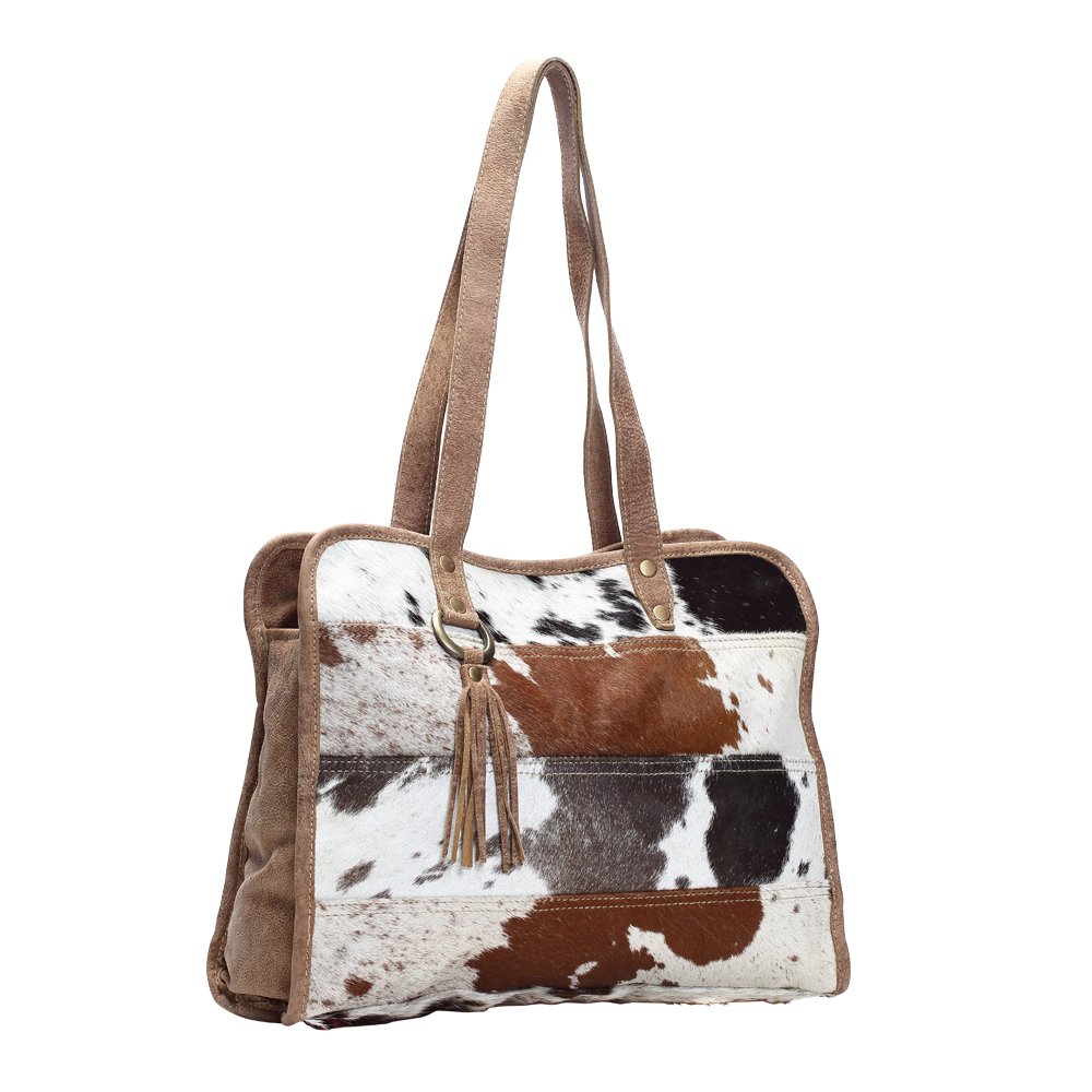 Myra Striped Cowhide Leather Tote Bag for Women - Stylish & Durable Handbag (Model S-1164) | Perfect for Work, Travel & Everyday Use