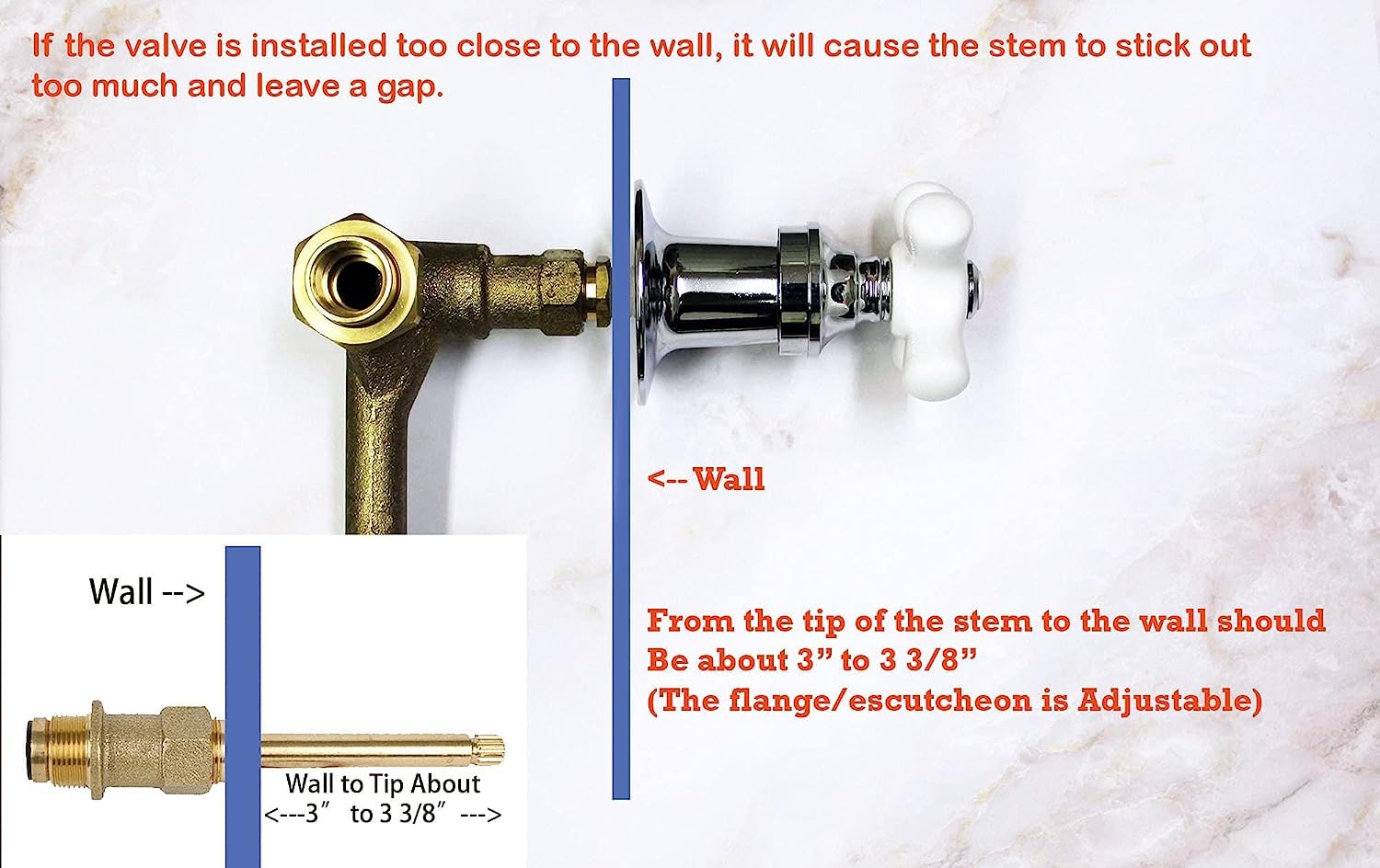 PlumbUSA Satin Nickel Trim Kit for 2-Handle Shower Valve - Fits Pfister Compression Stem Showers with Porcelain Lever Handles | Bathroom Renovation & Replacement Parts