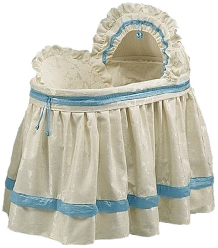 Royal Blue Baby King Brocade Bassinet Bedding Set - Luxurious Nursery Crib Bedding for Girls & Boys | Perfect for Newborn Gifts, Christening & Nursery Decor