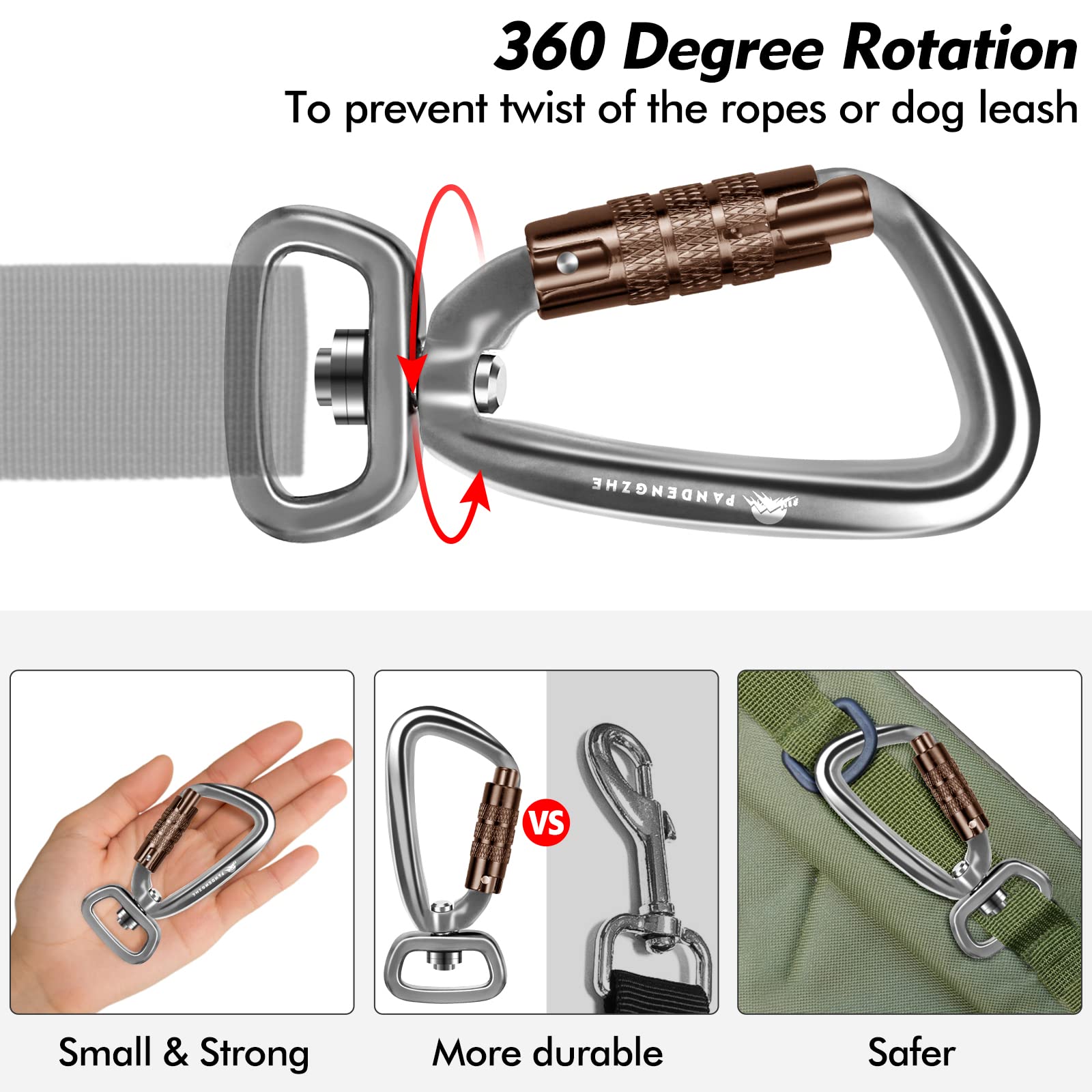Swivel Locking Carabiner Clip 2.5