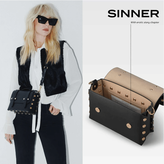 Vegan Cactus Leather Studded Crossbody Bag for Women | Black | Stylish & Sustainable Fashion Accessory for Parties, Travel & Everyday Use