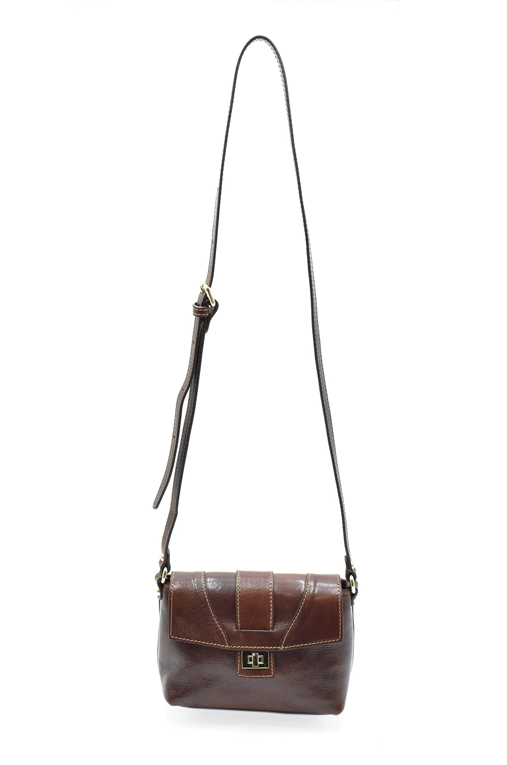 D&D Madrid Leather Crossbody Bag (Brown) - Stylish & Durable for Travel, Work & Everyday Use