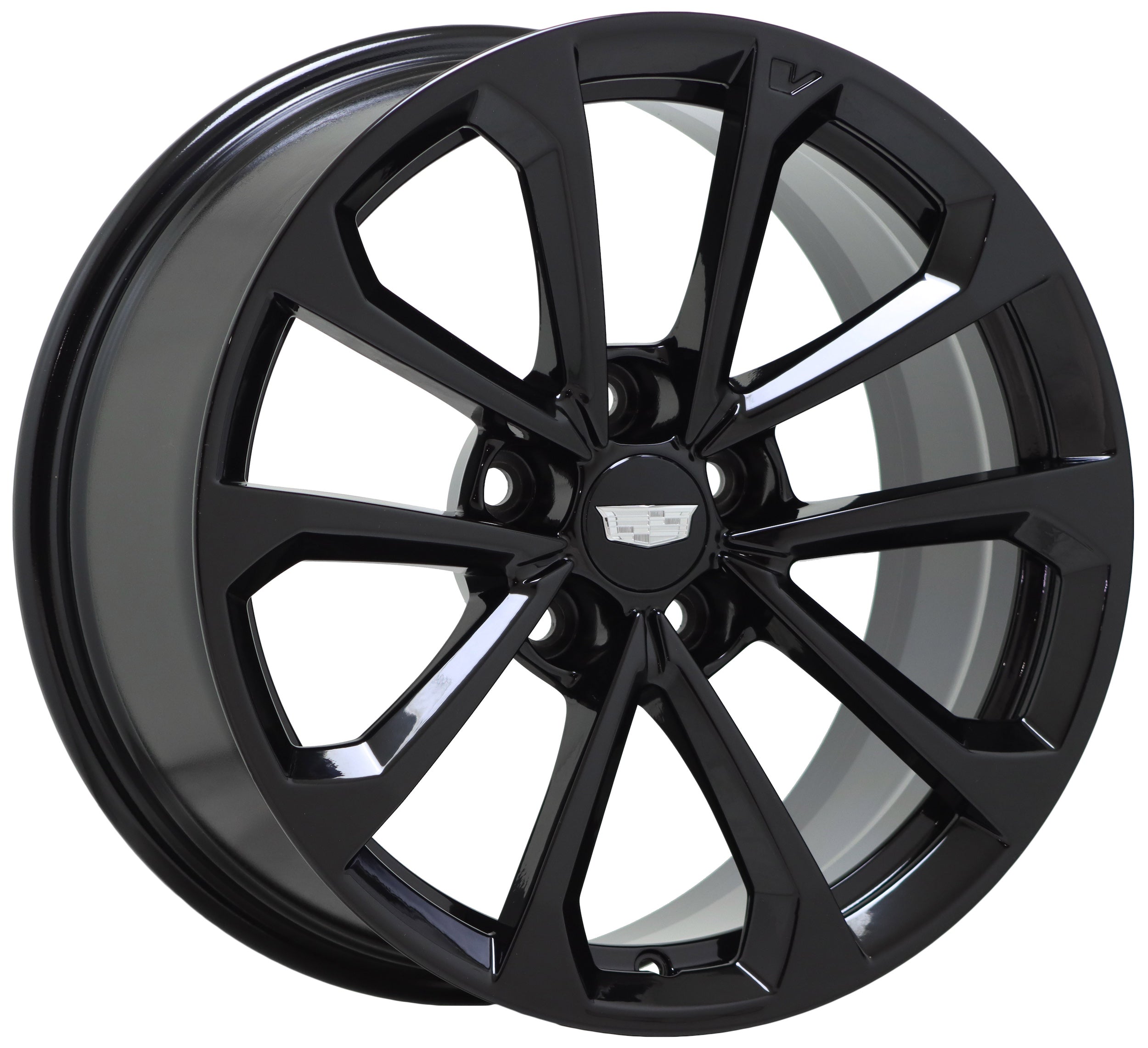 18x9.5 Cadillac ATS V Gloss Black Wheel Rim - Factory OEM Replacement (Part #4768) - Perfect for Performance Upgrades & Custom Builds