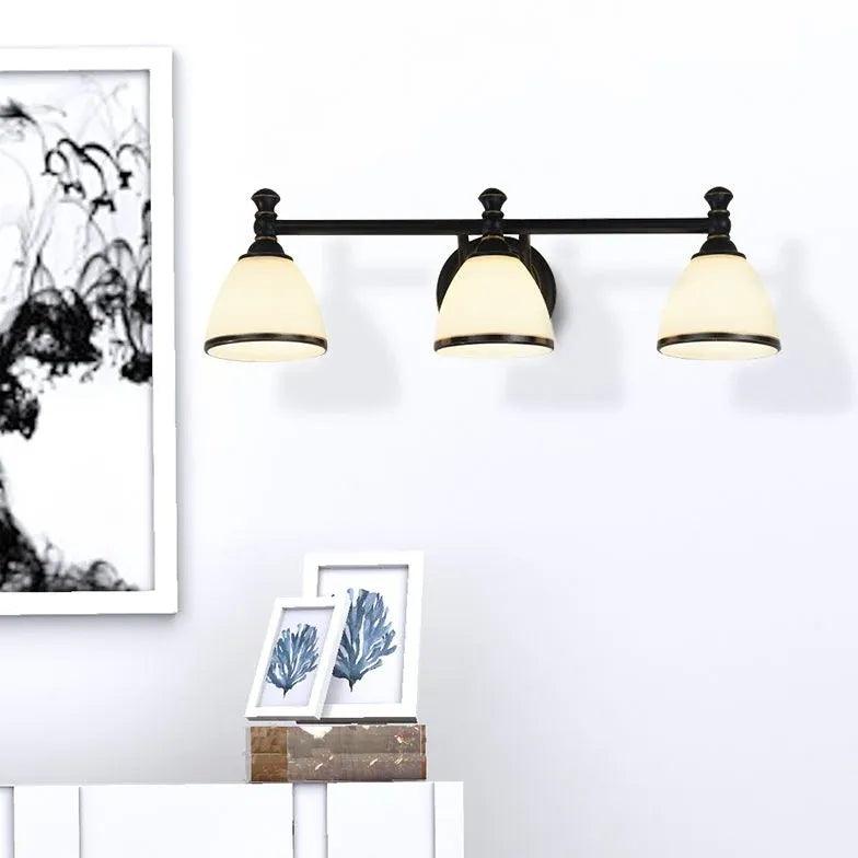 Modern Dual Arm Black & White Minimalist Round Wall Lamp - Adjustable Swing Arm Sconce for Bedroom, Living Room, and Hallway Lighting