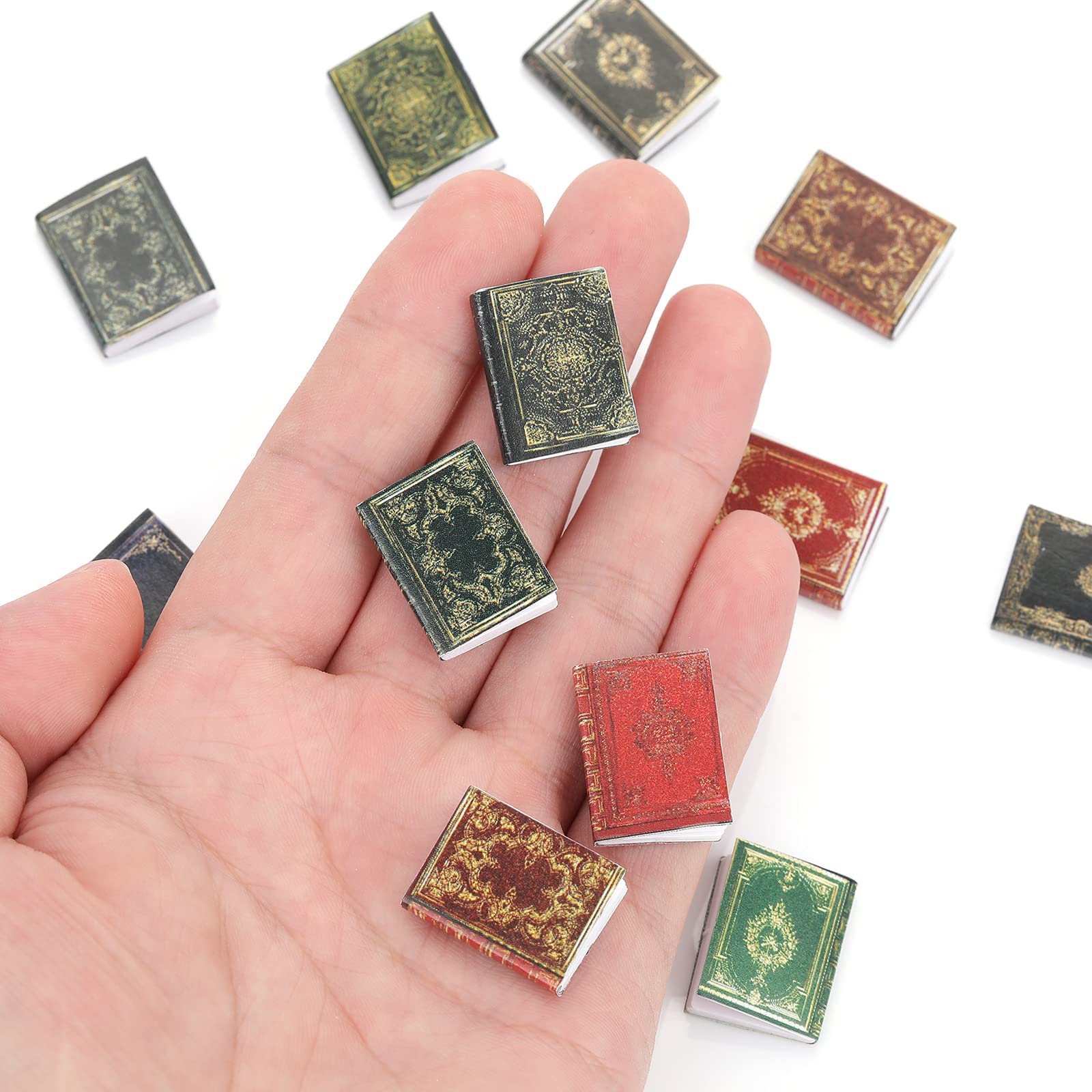 1:12 Scale Mini Dollhouse Books - 12 Pcs Miniature Model Decor for Kids Play & Room Decoration