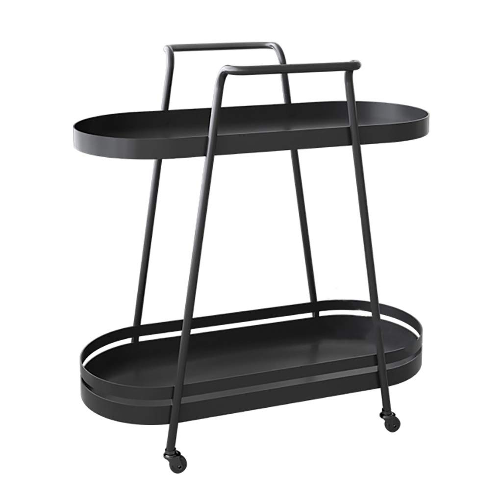 Luxury Wrought Iron Coffee Table with Wheels - 2-Tier Modern Side Table for Living Room, Sofa Corner, Balcony or Bedroom - Lightweight & Space-Saving End Table with Storage Shelf (C Color) - Perfect for Small Spaces, Home Decor & Coffee Time