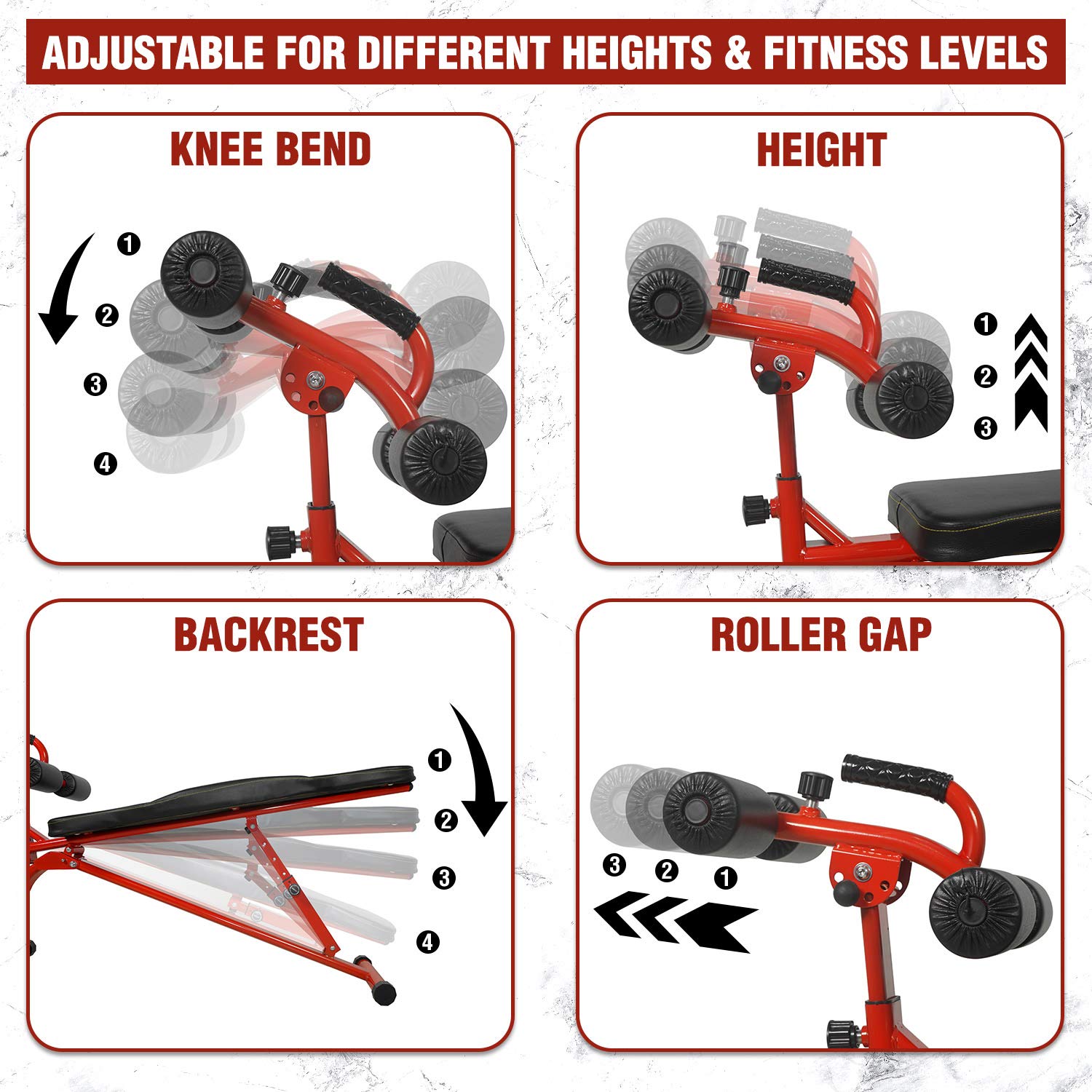 STOZM Adjustable Sit Up Bench & Weight Bench with Pull Up Bar - Full Body Workout Station for Strength Training at Home Gym - Perfect for Core Exercises, Ab Workouts & Muscle Building