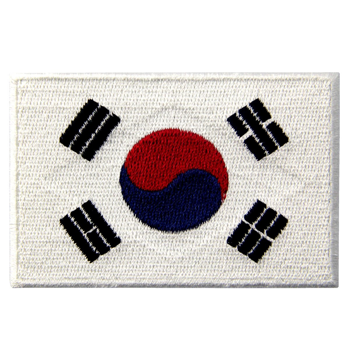 South Korea Flag Iron-On Patch - Medium Size for DIY Crafts, Backpacks & Jackets | Korean Applique Embroidered Badge for Sewing & Patching