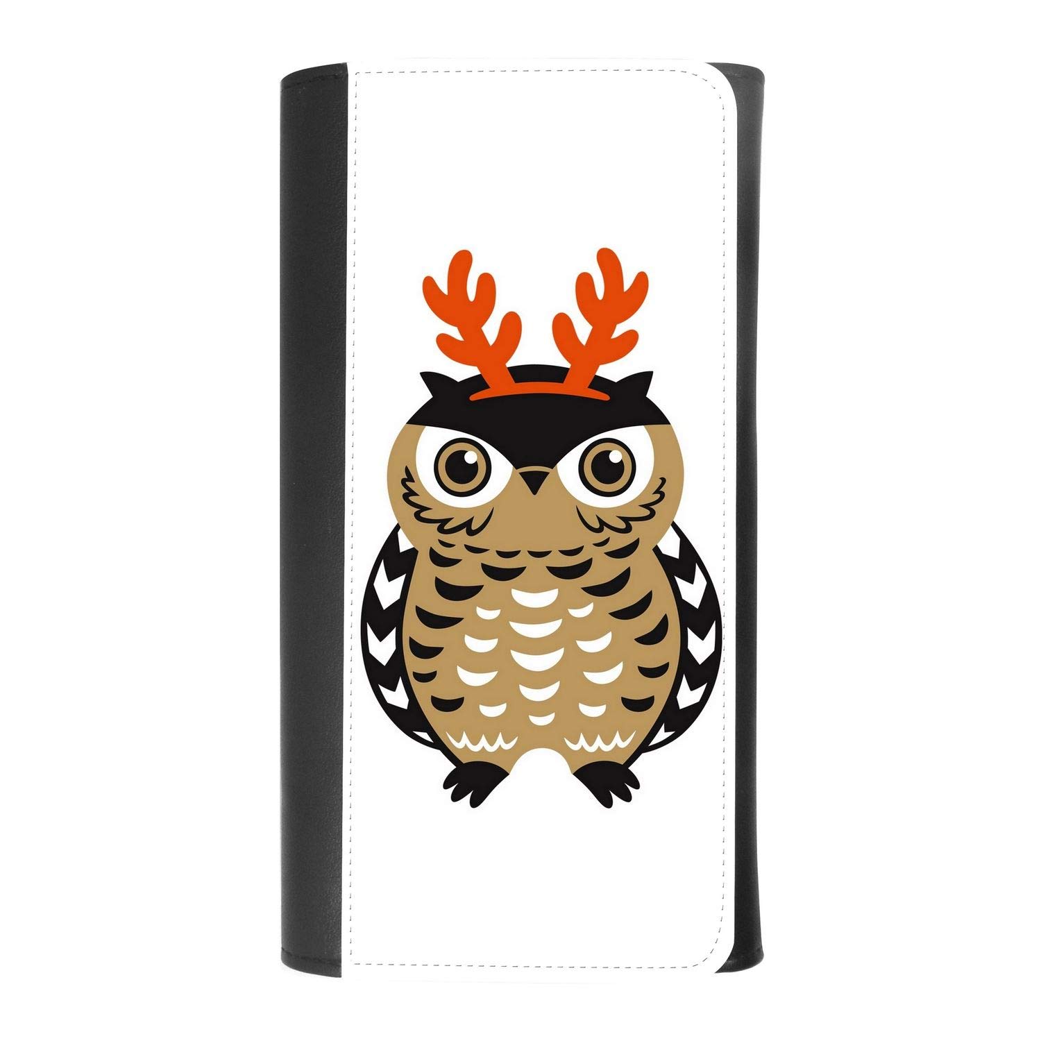 Cartoon Owl Women's Leather Wallet with Credit Card Holder & Smartphone Slot - Stylish Tri-Fold Design for Everyday Use, Travel & Business