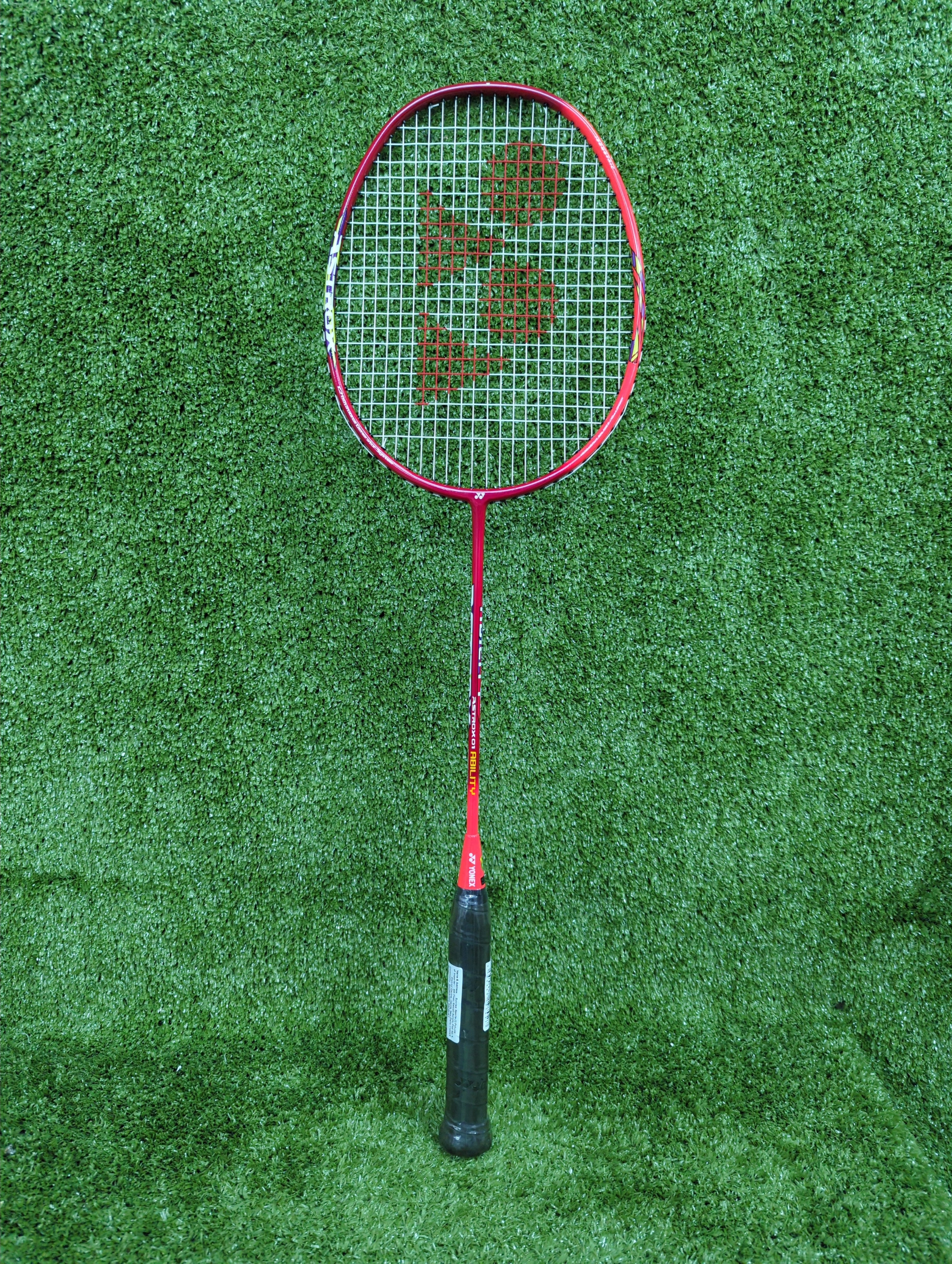 Yonex Astrox 01 Ability Red Badminton Racket Prestrung - Professional Carbon Fiber Badminton Racquet for Advanced Players - Perfect for Tournaments & Training Sessions