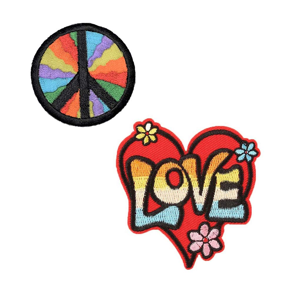 Acxico 2Pcs Iron On Peace Sign Patch (2