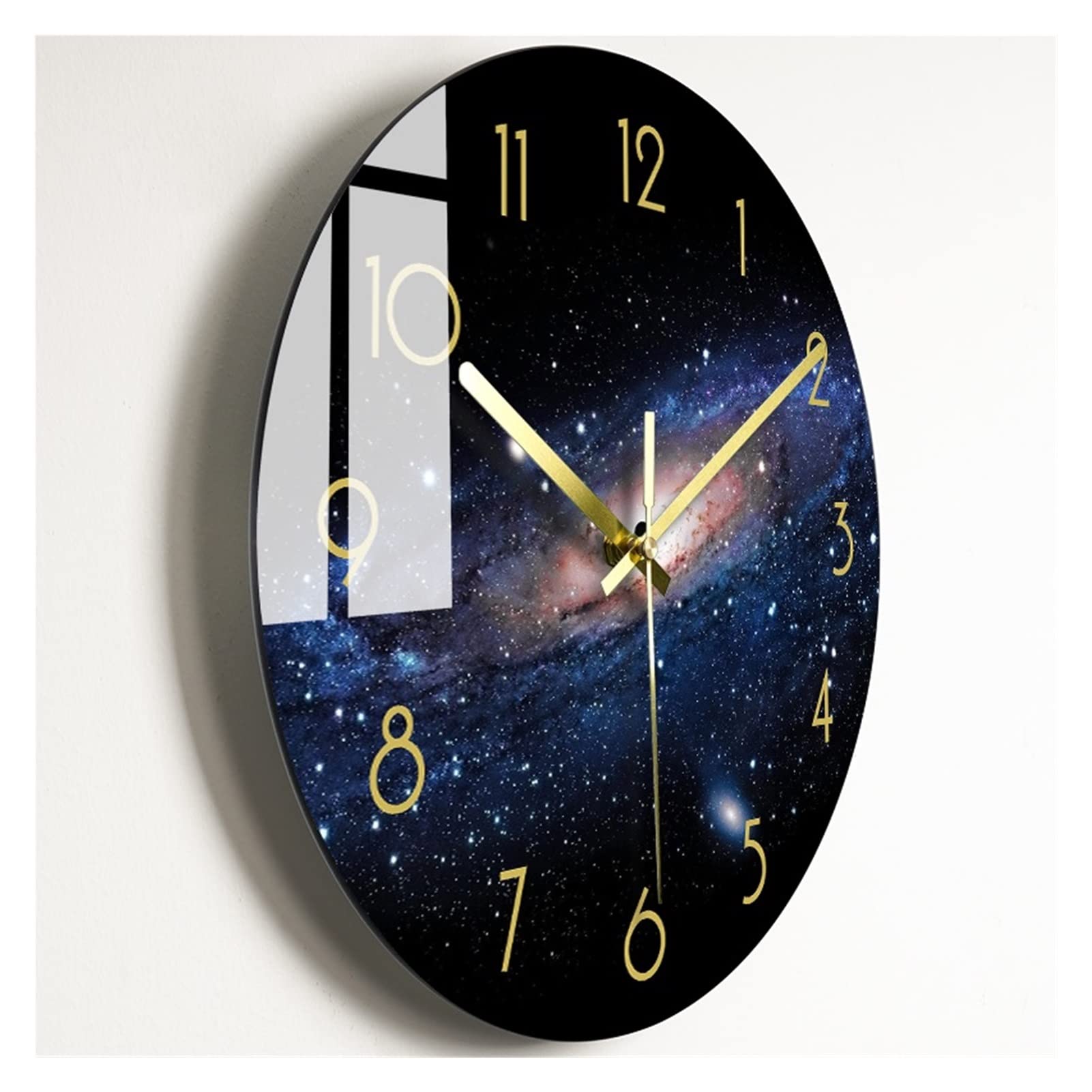 BAIFFEI Luxury Silent Glass Wall Clock - 14 Inch Nordic Modern Design for Living Room, Bedroom, Office - Elegant Home Decor & Gift Idea