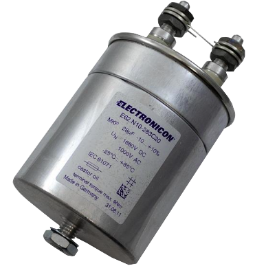 Heavy Duty 15uF AC Film Capacitor 2000VAC/3400VDC - 95x176mm with M6x12 Terminals & Bushing - Ideal for Industrial Motor Drives, HVAC Systems, and Power Electronics