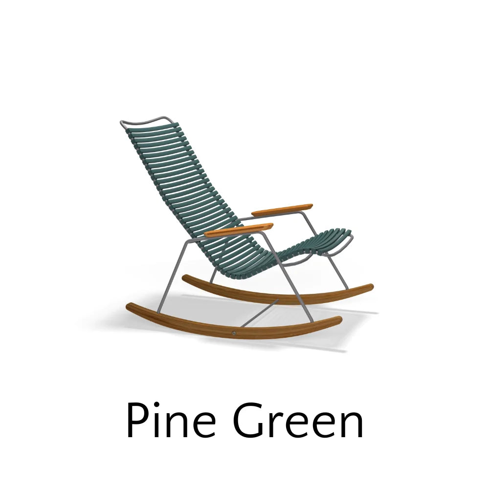 CLICK Outdoor Rocking Chair - Patio, Garden & Porch Relaxation - Comfortable All-Weather Wicker Rocking Chair for Backyard, Poolside & Deck Use