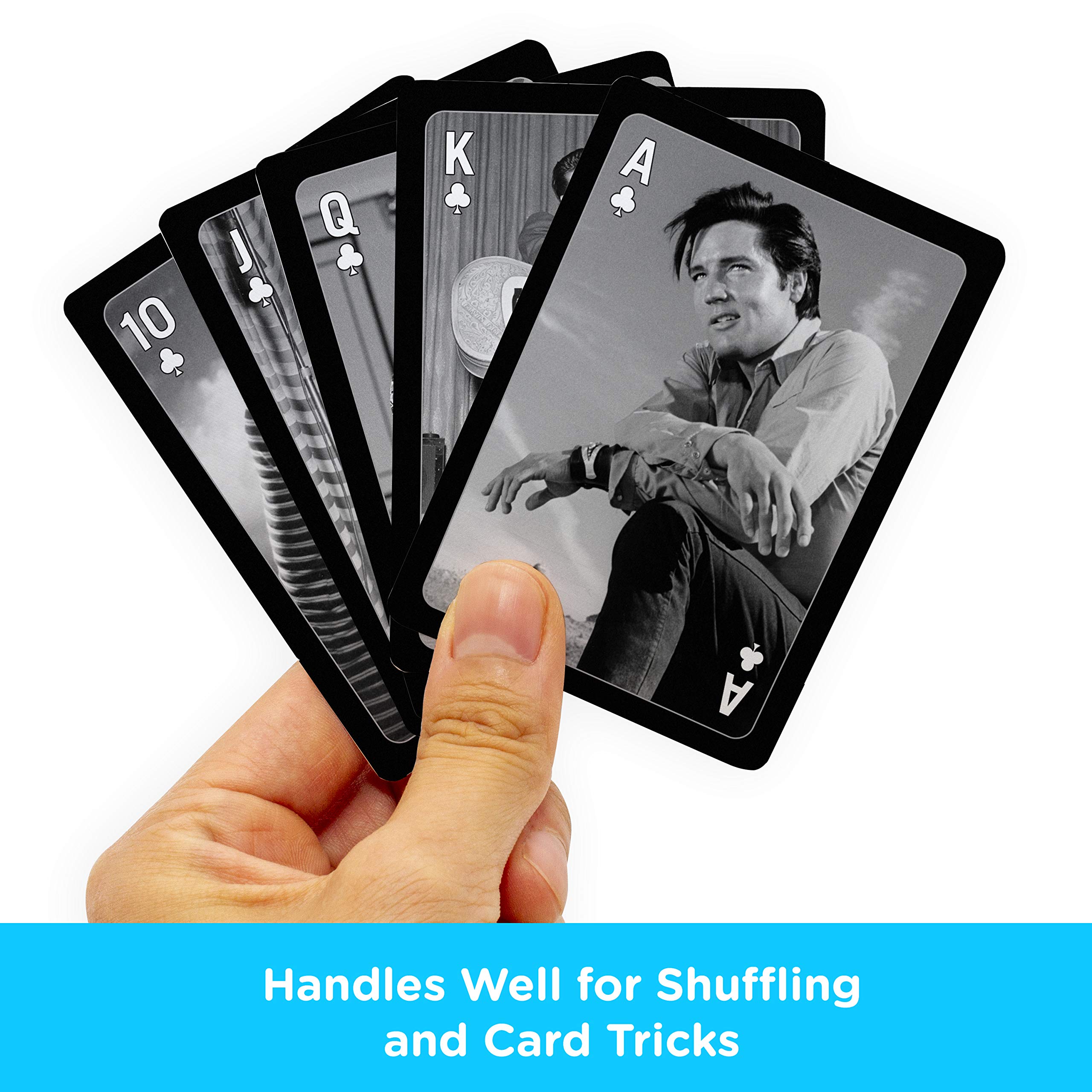 Aquarius Elvis Black and White Playing Cards Deck - Premium Poker Cards for Magic Tricks, Card Games, and Collectibles