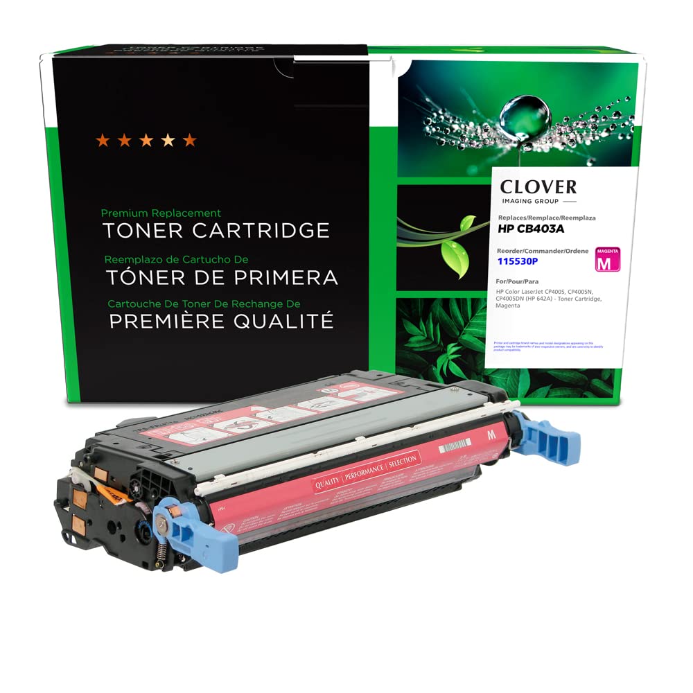 Clover Remanufactured Magenta Toner Cartridge Replacement for HP CB403A (HP 642A) | High-Quality Compatible Ink | Perfect for Home & Office Printing