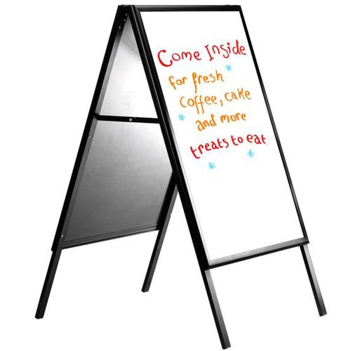 22x28 Dry Erase Whiteboard with A-Frame Stand - Double Sided Blackboard for Sidewalk Signs, Restaurants, Classrooms & Office Meetings