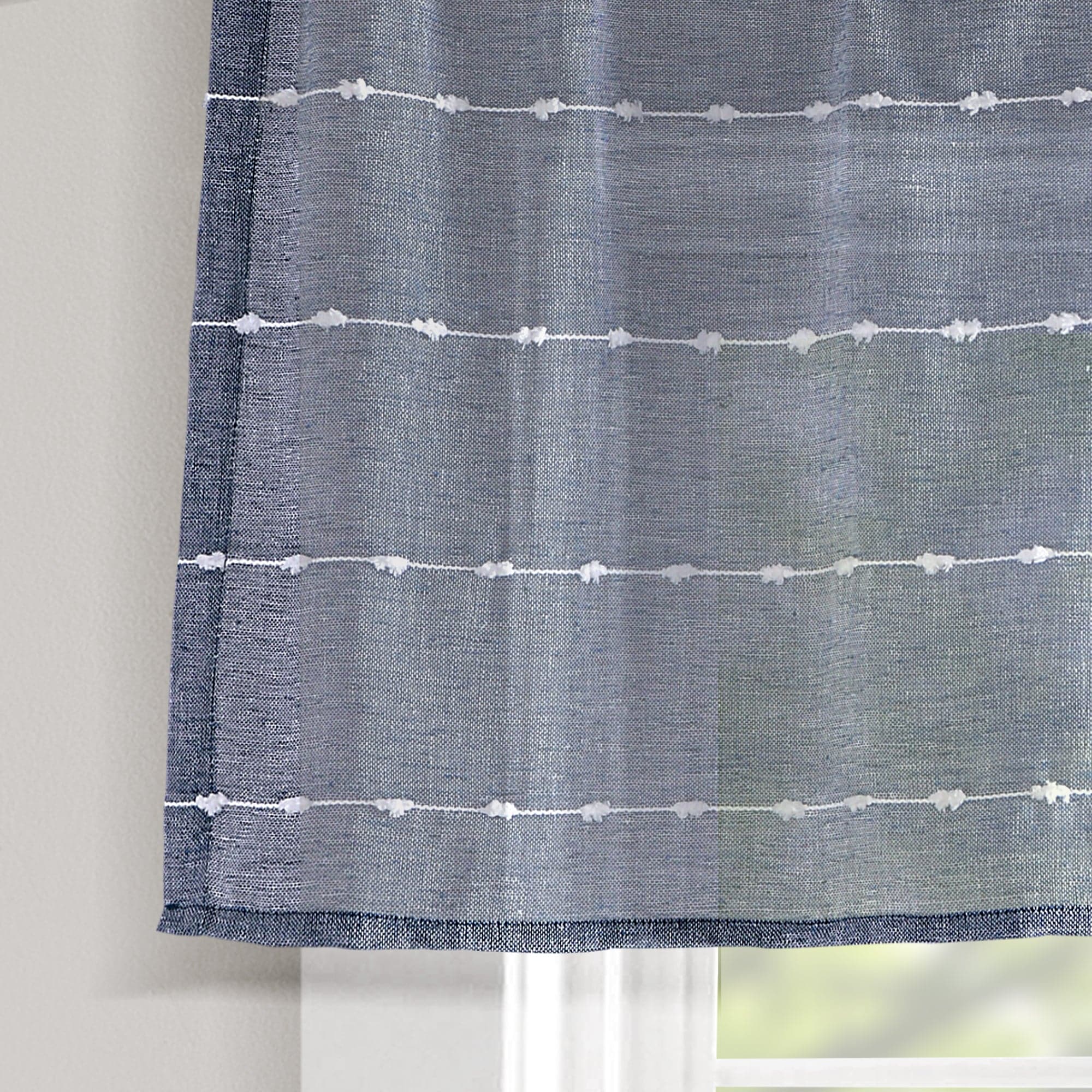 Farmhouse Style Textured Sheer Window Valance - Rustic Curtain Top for Living Room, Bedroom & Kitchen Decor