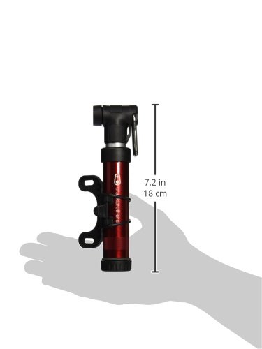 Crankbrothers Gem Hand Pump - High Pressure Bike Tire Pump, Compact & Portable, Red (Short Version) - Perfect for Road Bikes, Mountain Bikes & Cycling Adventures