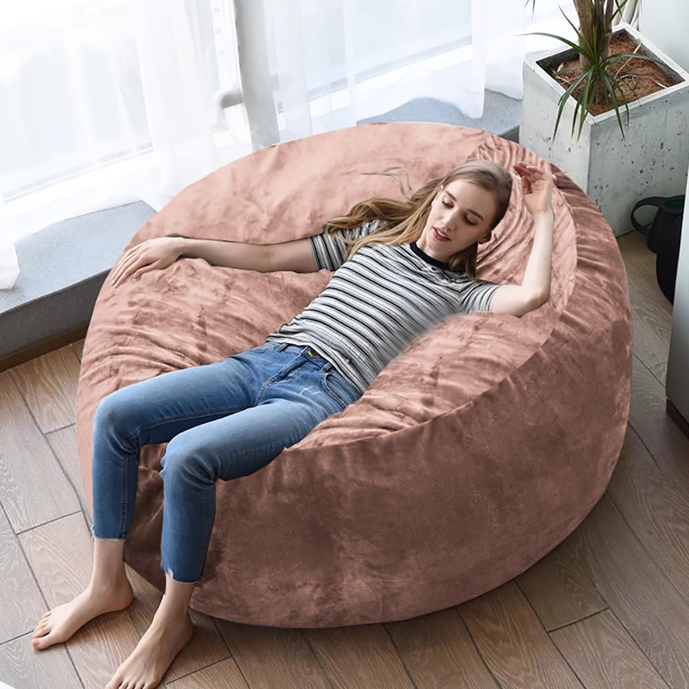 4FT Big Bean Bag Chair for Adults - Memory Foam Filled, Ultra Soft Plush Lounge Chair - Perfect for Living Room, Bedroom, Dorm & Game Room - Comfortable Reading & Relaxation Chair (Blue)