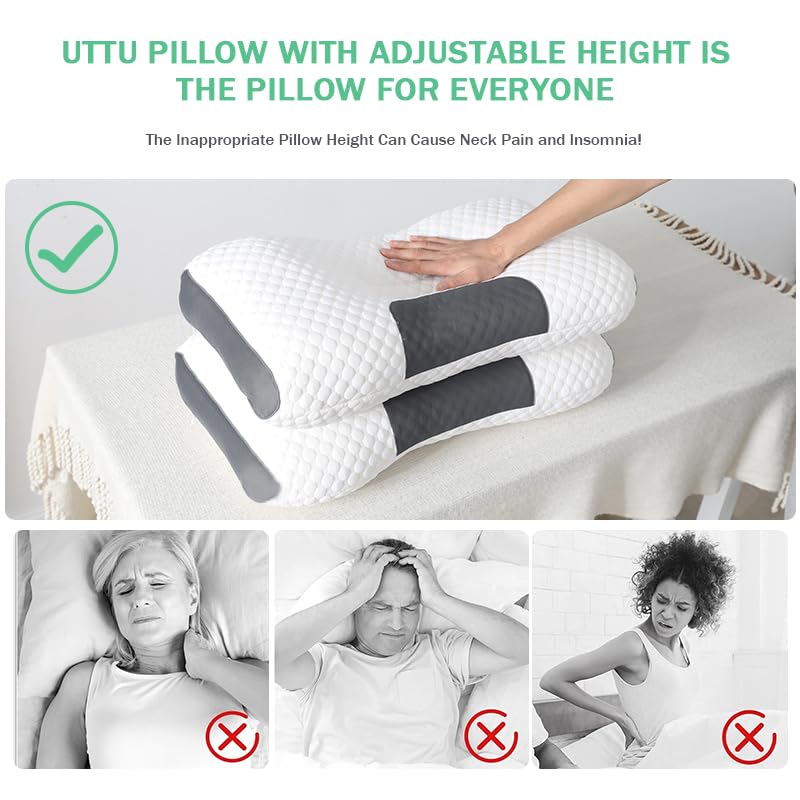 Ergonomic Neck Support Pillow for Side & Back Sleepers - 19x29 Inch