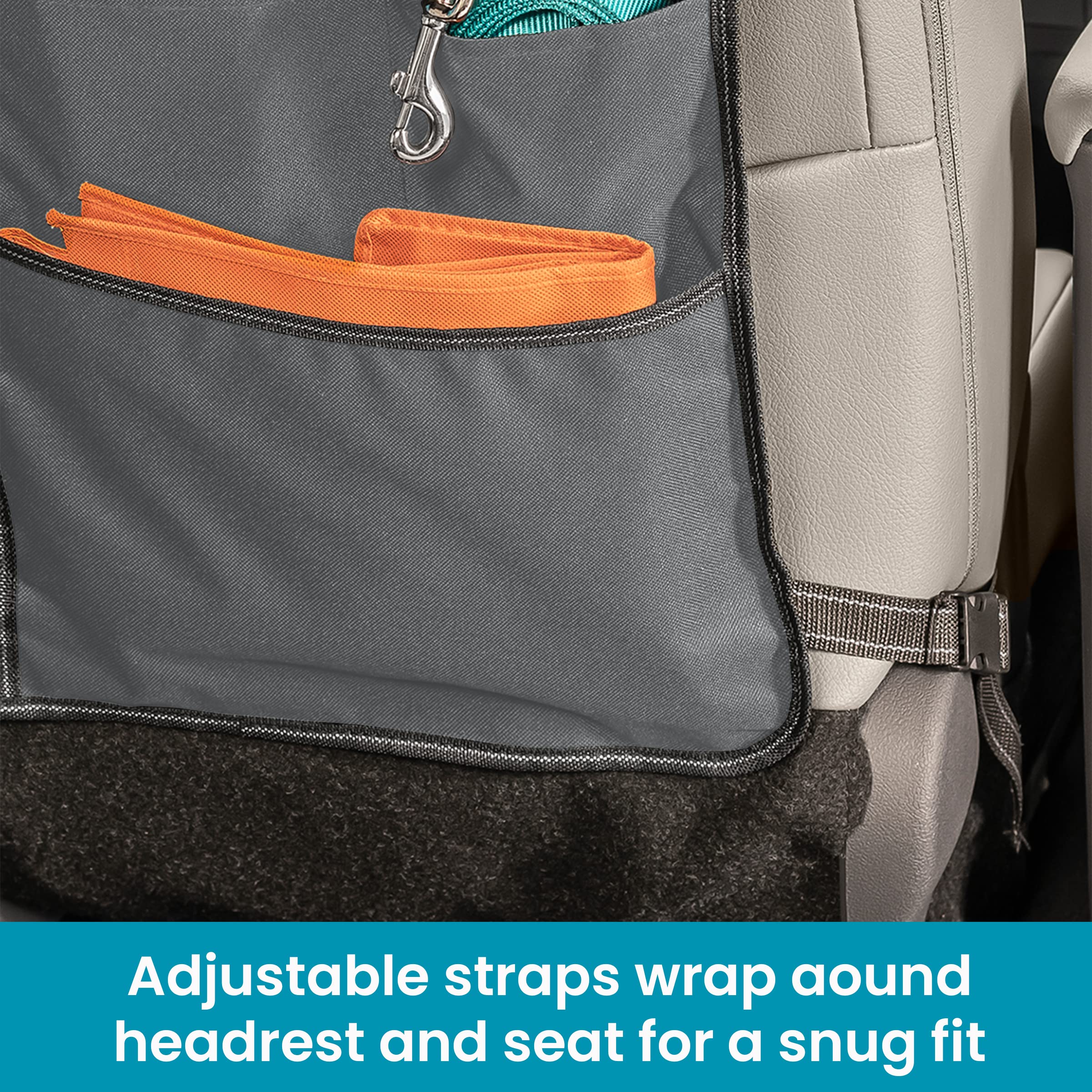 High Road BackPockets Seat Back Organizer - Car Seat Organizer with Storage Pockets & Bag Dispensers for SUV, Truck, Van - Perfect for Road Trips, Family Travel & Daily Commute